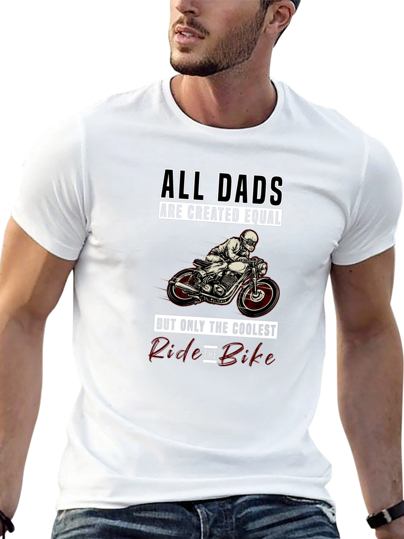 Coolest Dads Ride Bikes Graphic T-Shirt