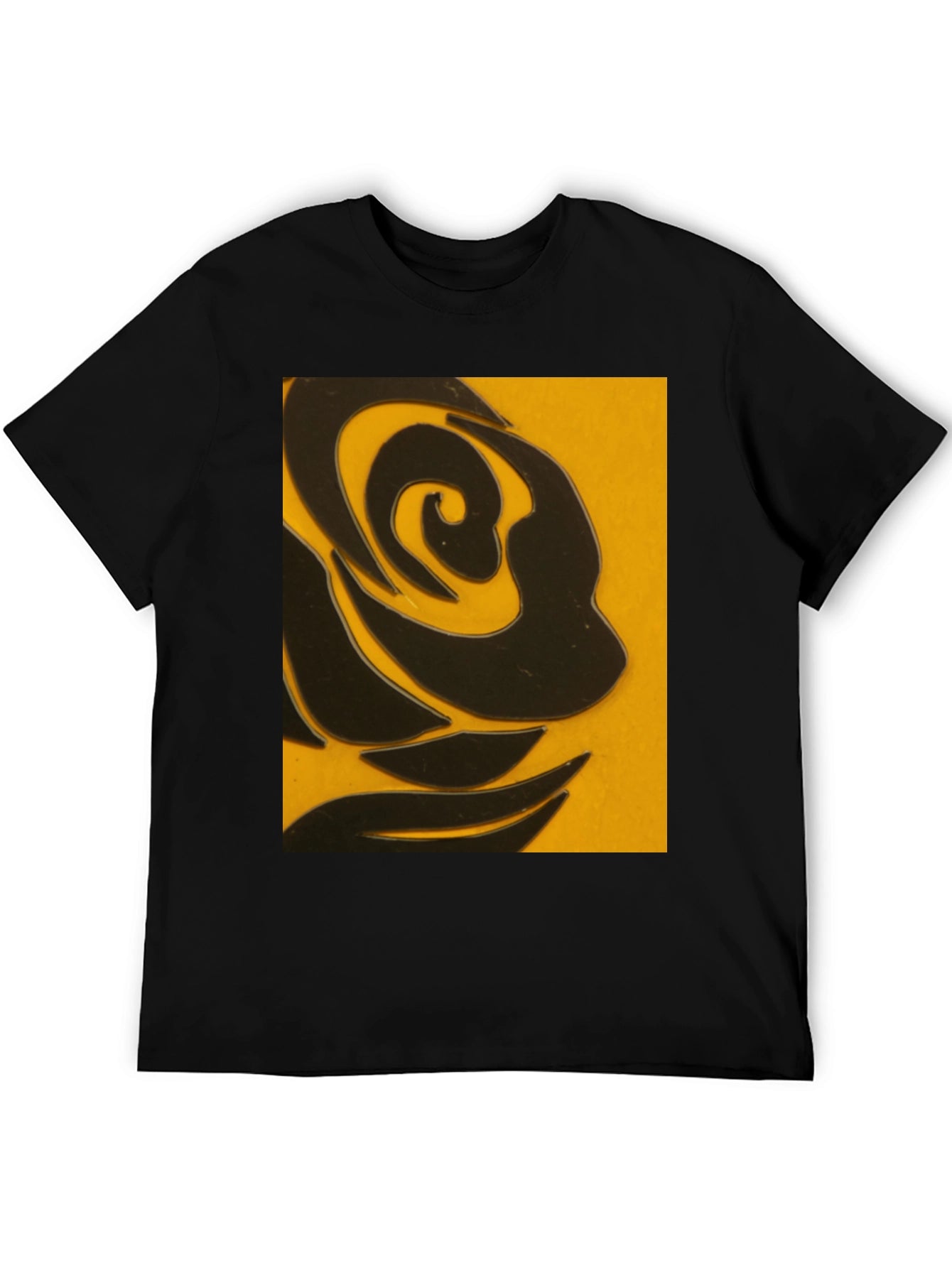 Abstract Black Rose Graphic T-Shirt