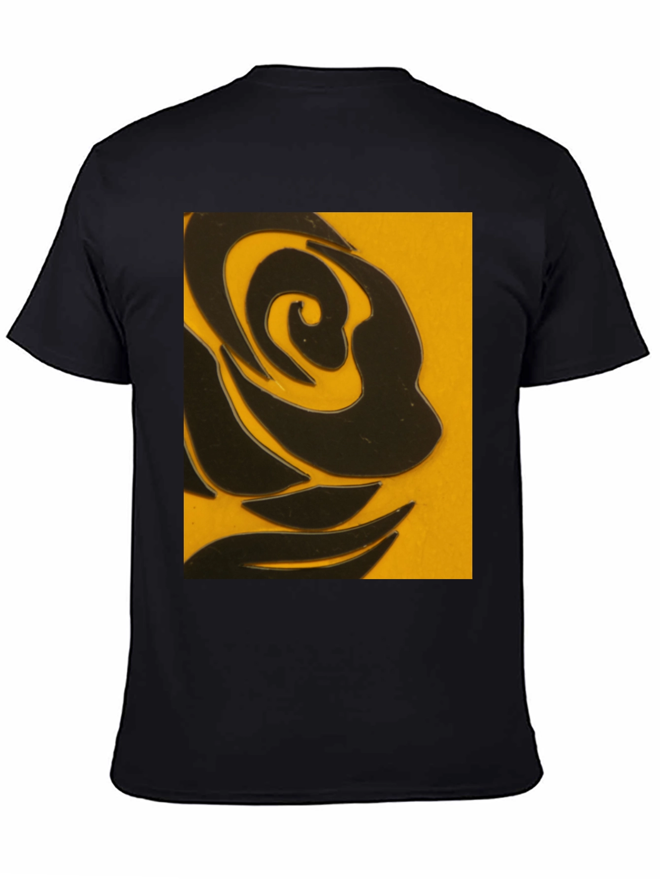 Abstract Black Rose Graphic T-Shirt