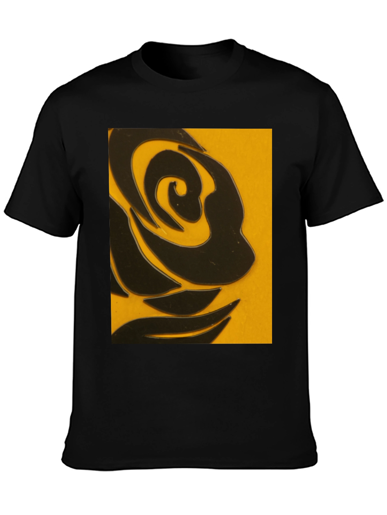 Abstract Black Rose Graphic T-Shirt