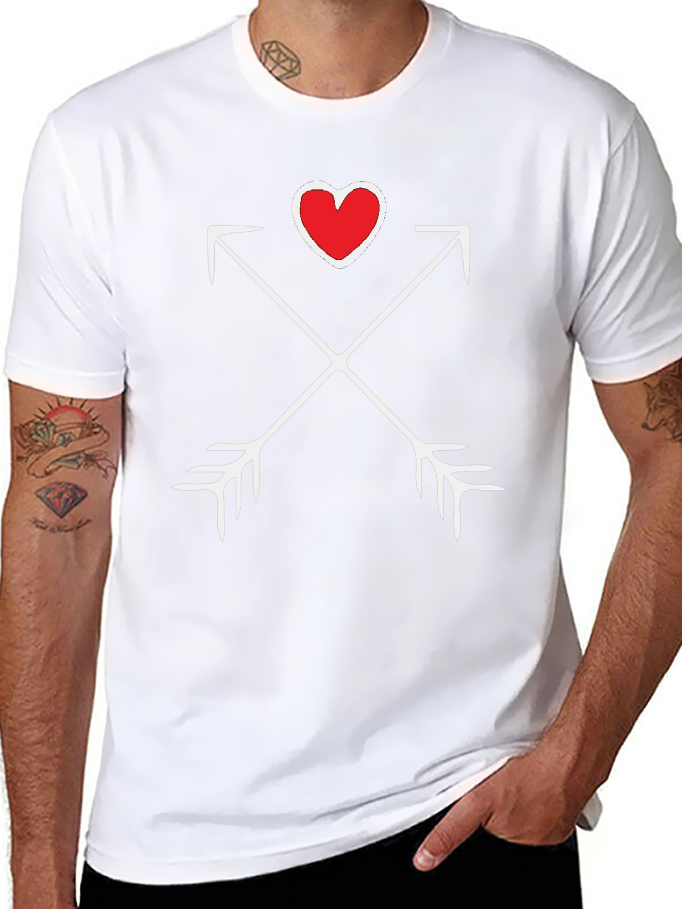 Heart & Arrows Graphic Tee - Black Casual Shirt
