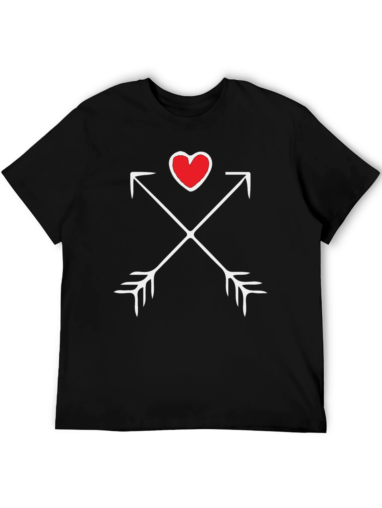 Heart & Arrows Graphic Tee - Black Casual Shirt