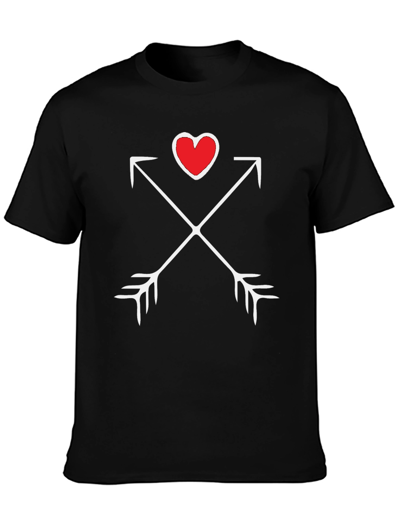 Heart & Arrows Graphic Tee - Black Casual Shirt