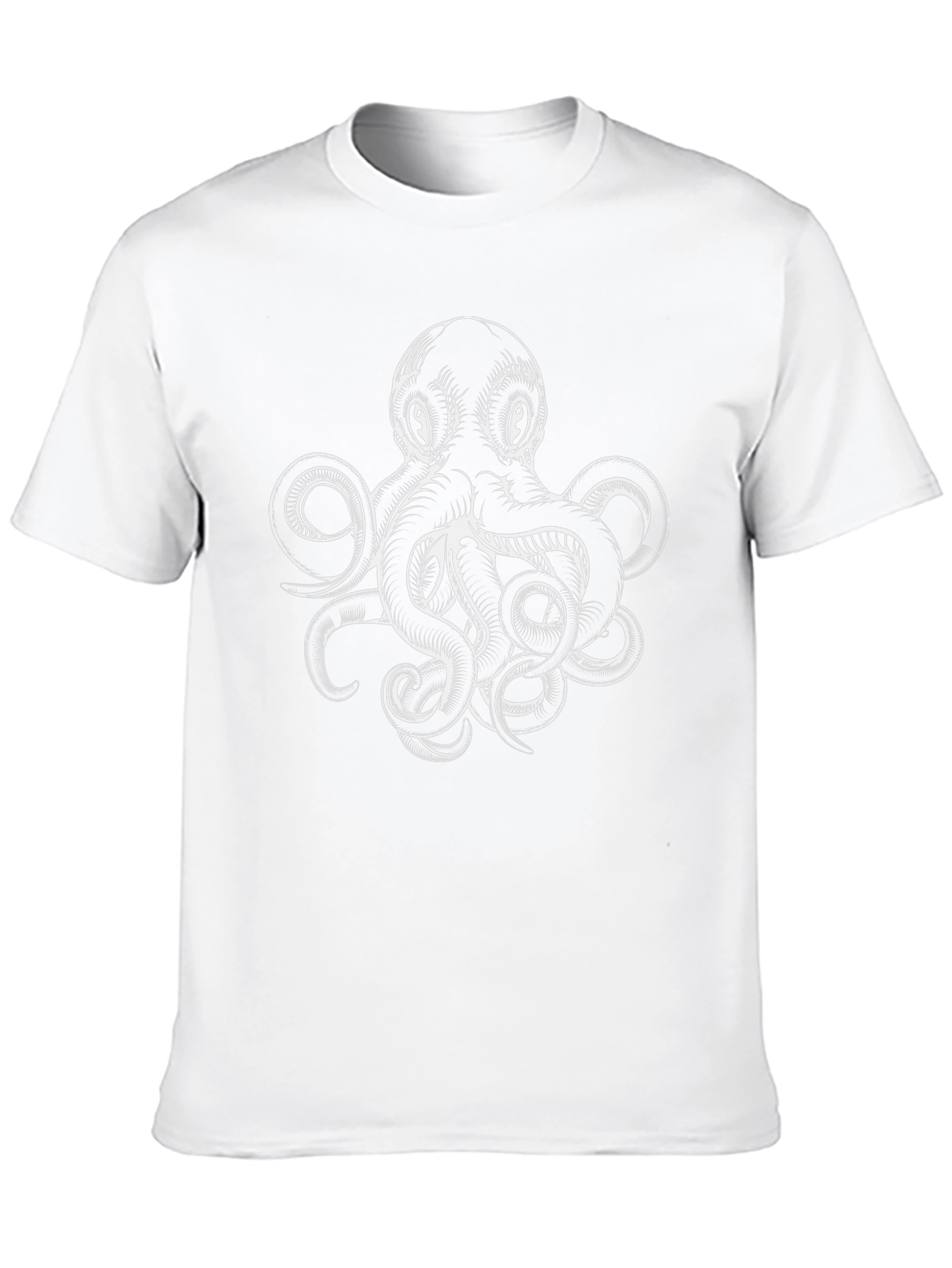 Octopus Graphic Print Black Cotton T-Shirt