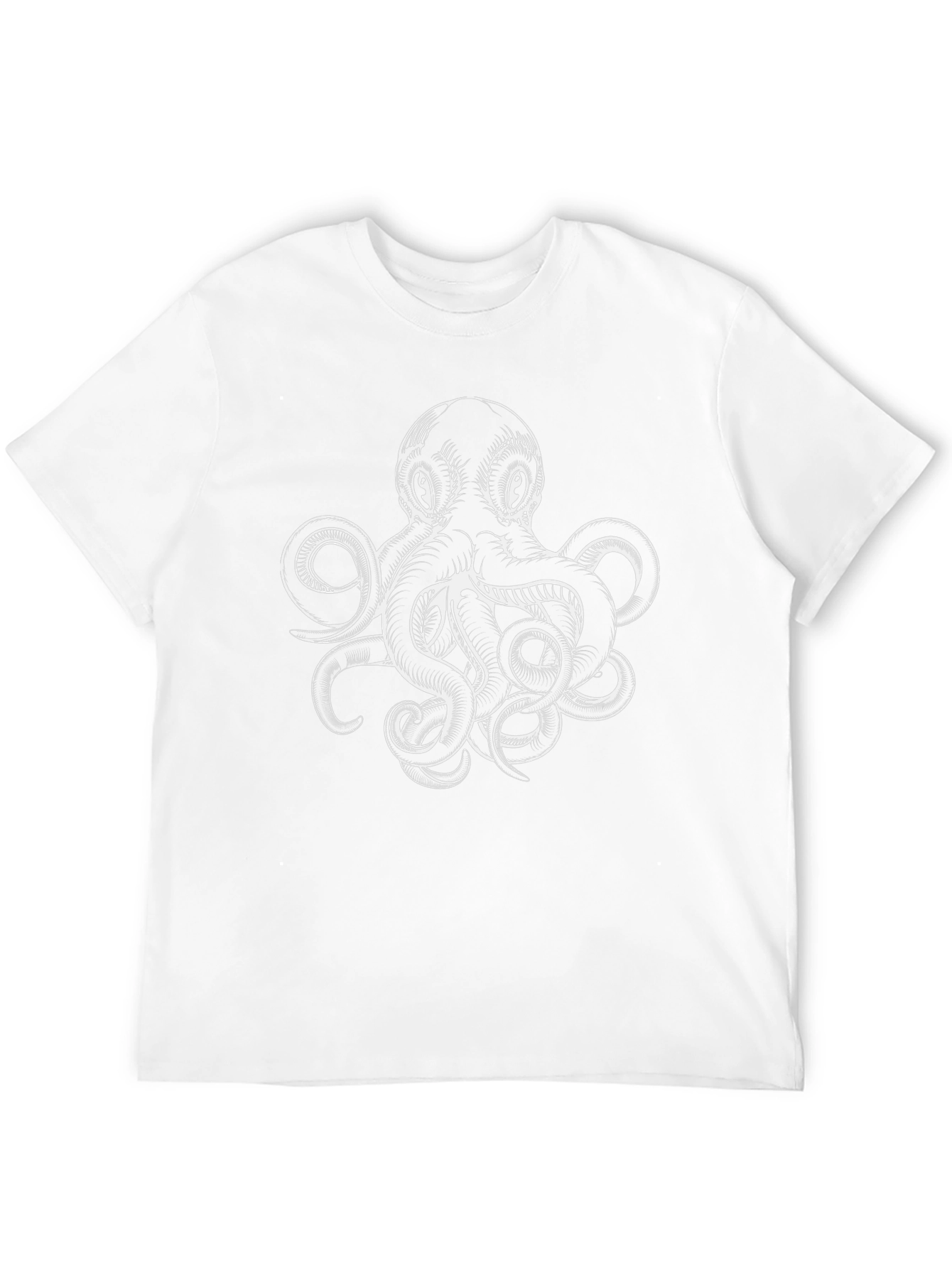 Octopus Graphic Print Black Cotton T-Shirt