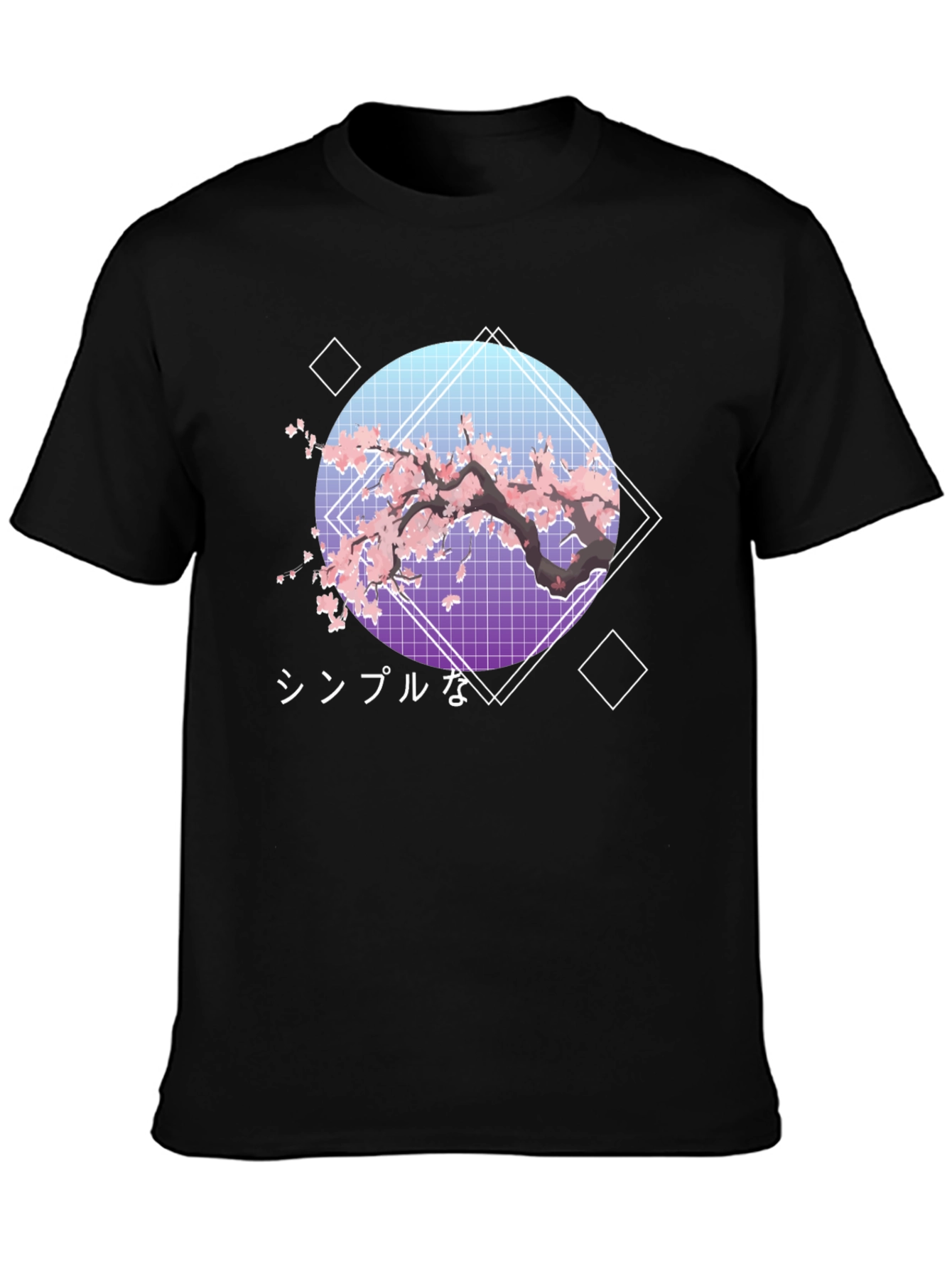Cherry Blossom Aesthetic T-Shirt - Japanese Vaporwave Design