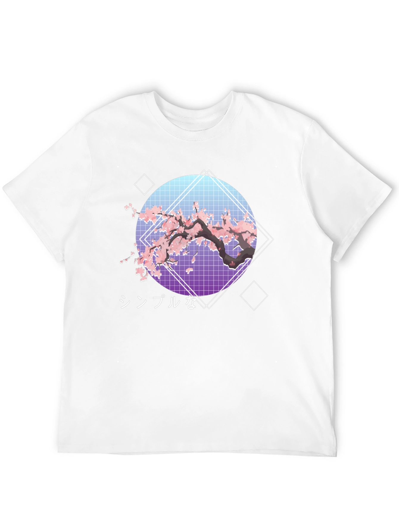 Cherry Blossom Aesthetic T-Shirt - Japanese Vaporwave Design