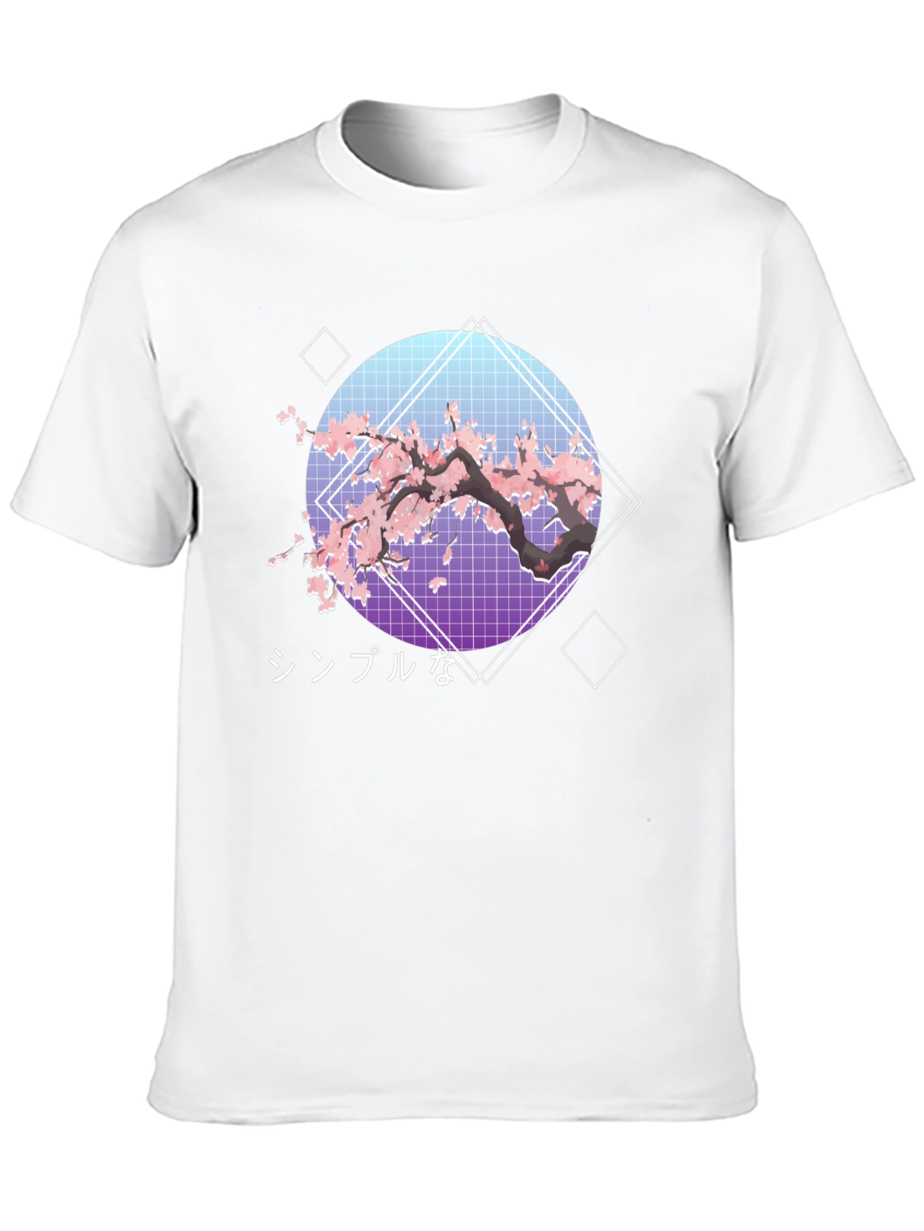 Cherry Blossom Aesthetic T-Shirt - Japanese Vaporwave Design