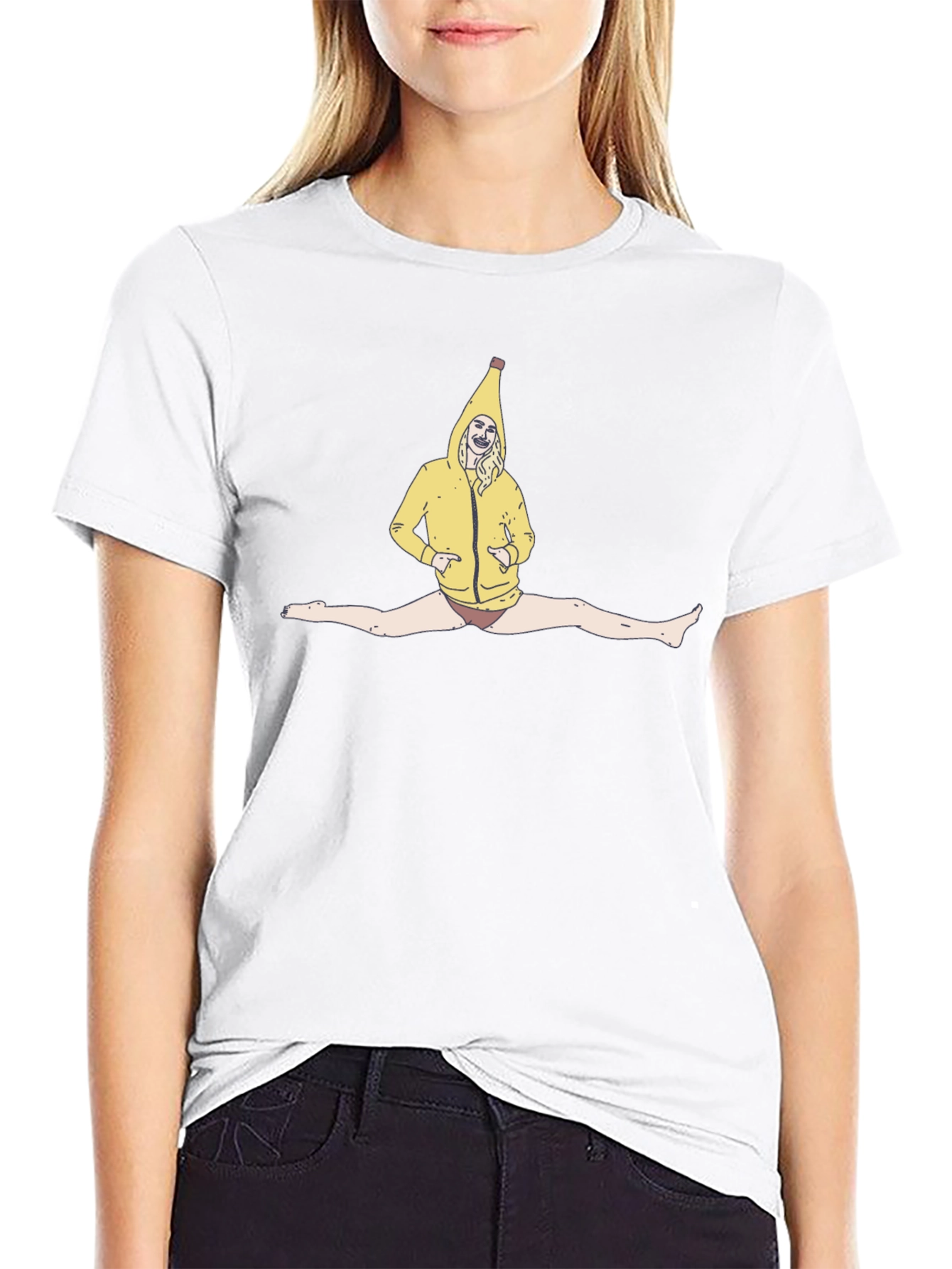 Banana Suit Split T-Shirt - Black