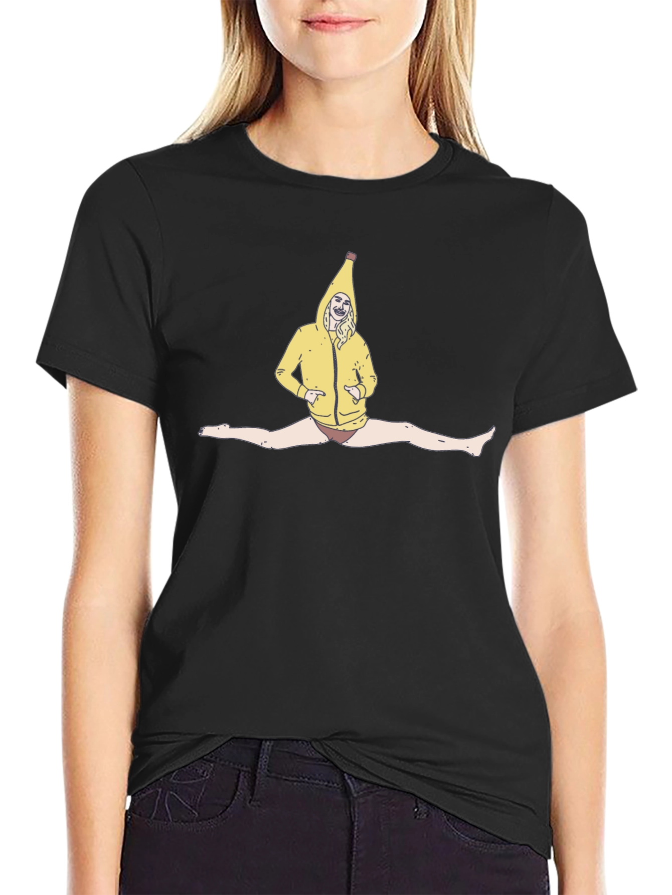 Banana Suit Split T-Shirt - Black