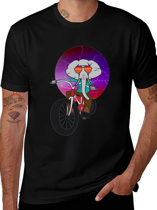 Elephant on Bike Graphic T-Shirt - Cool & Unique Design