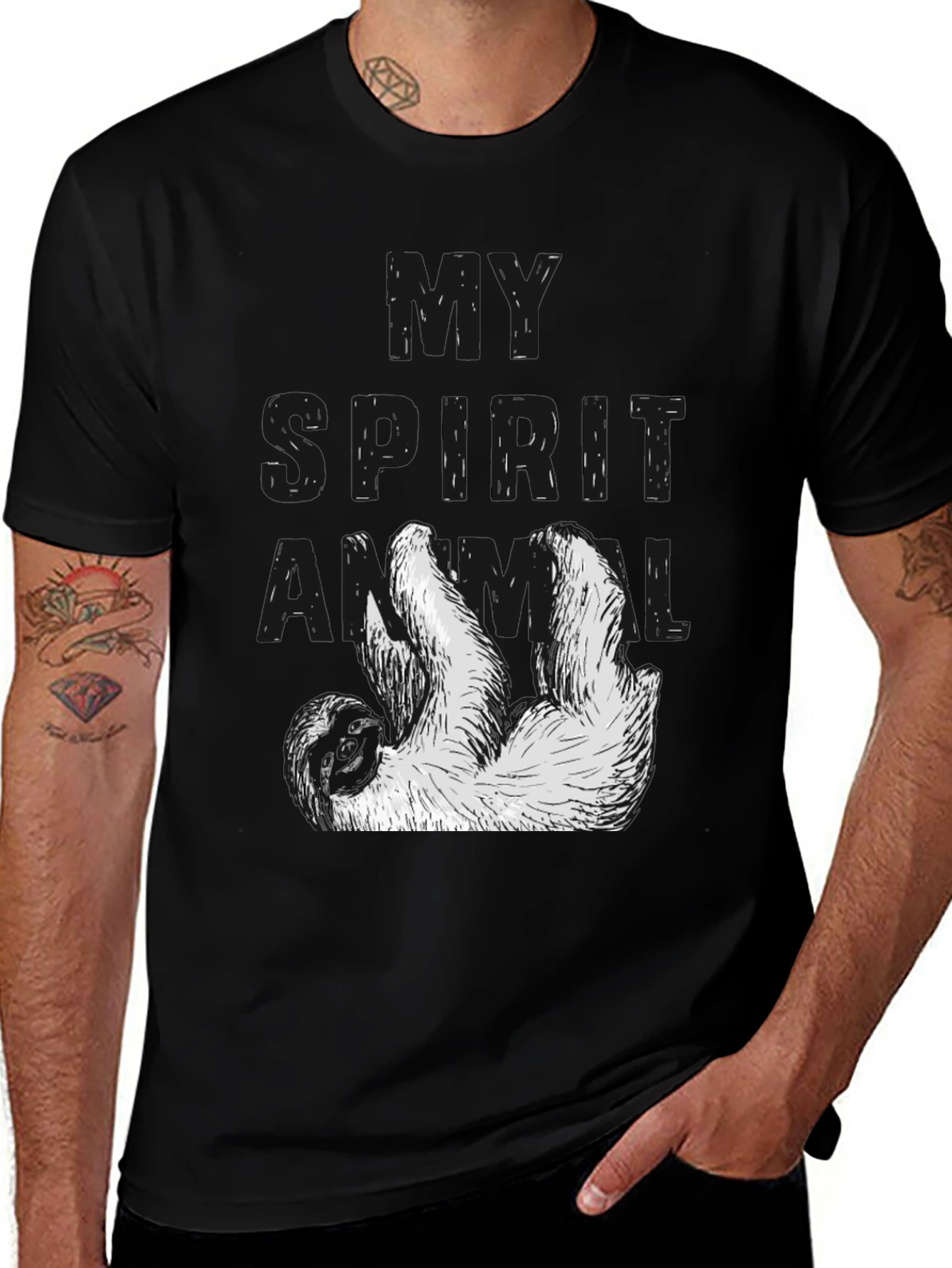 My Spirit Animal Sloth Black T-Shirt