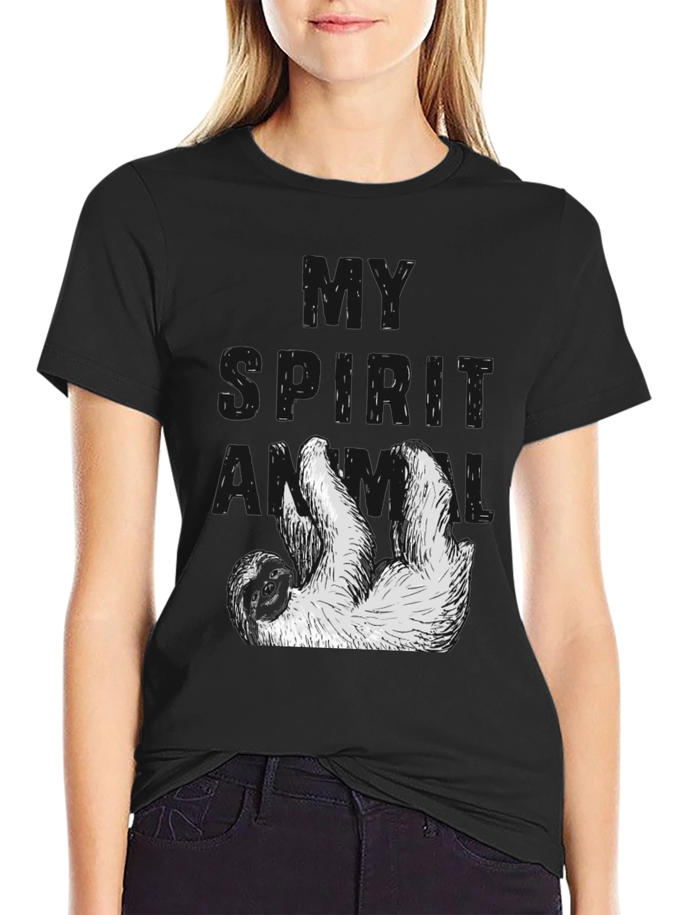 My Spirit Animal Sloth Black T-Shirt