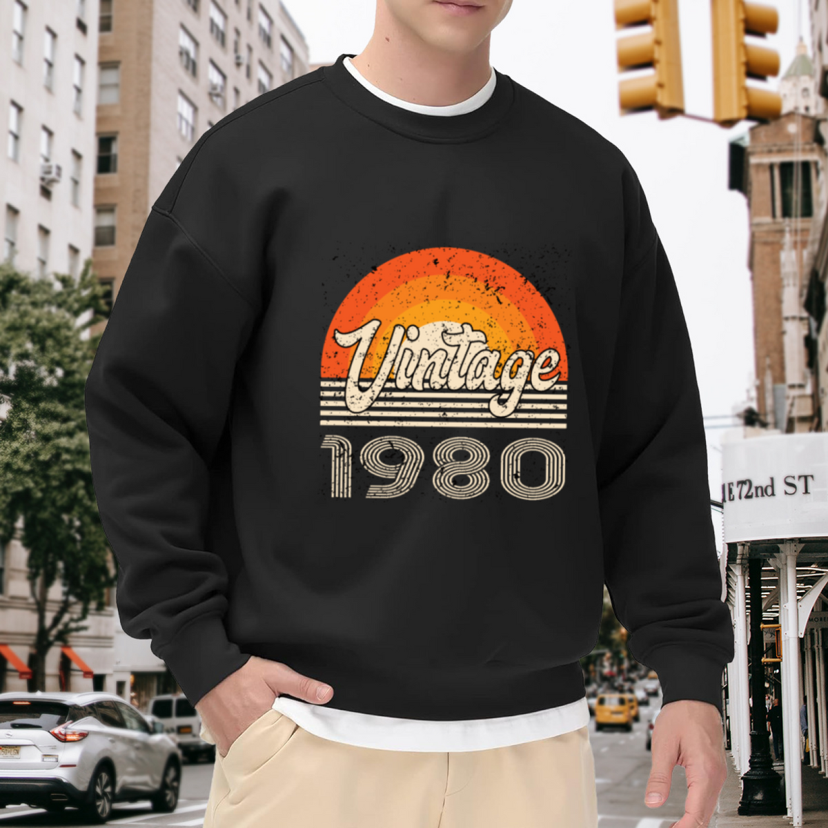 Vintage - Sun & Sunset Graphic ԲÁìÎÀÒÂ | Unisex Pullover Sweatshirt