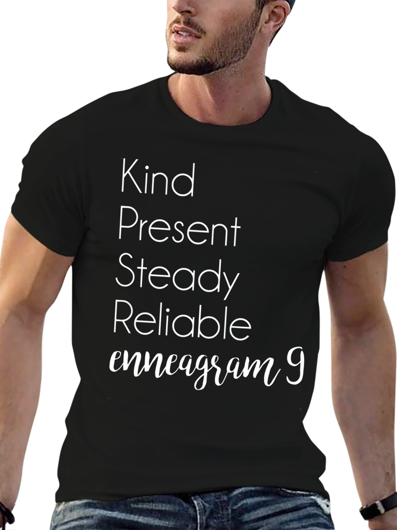 Kind Present Enneagram 9 Black Tee