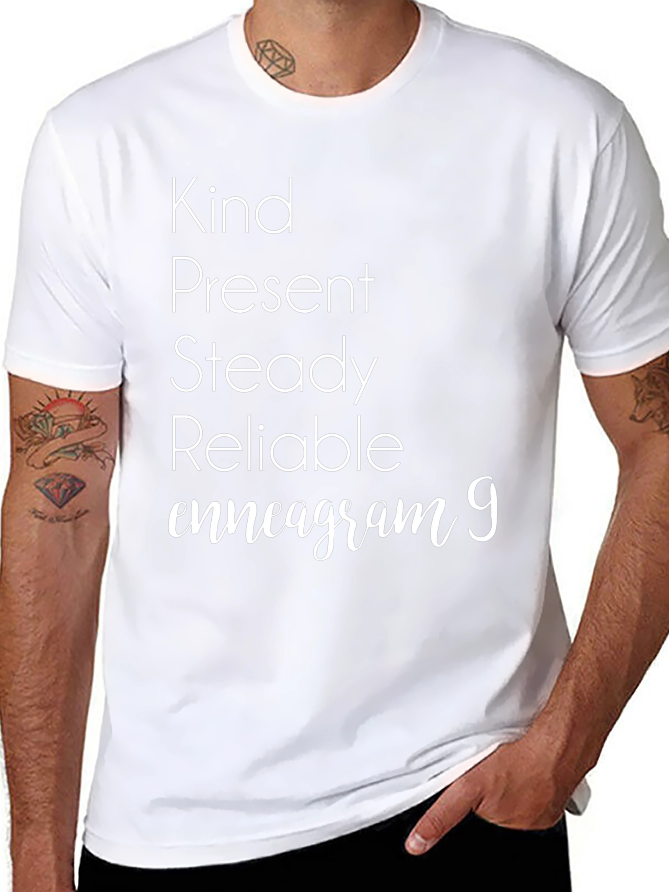 Kind Present Enneagram 9 Black Tee