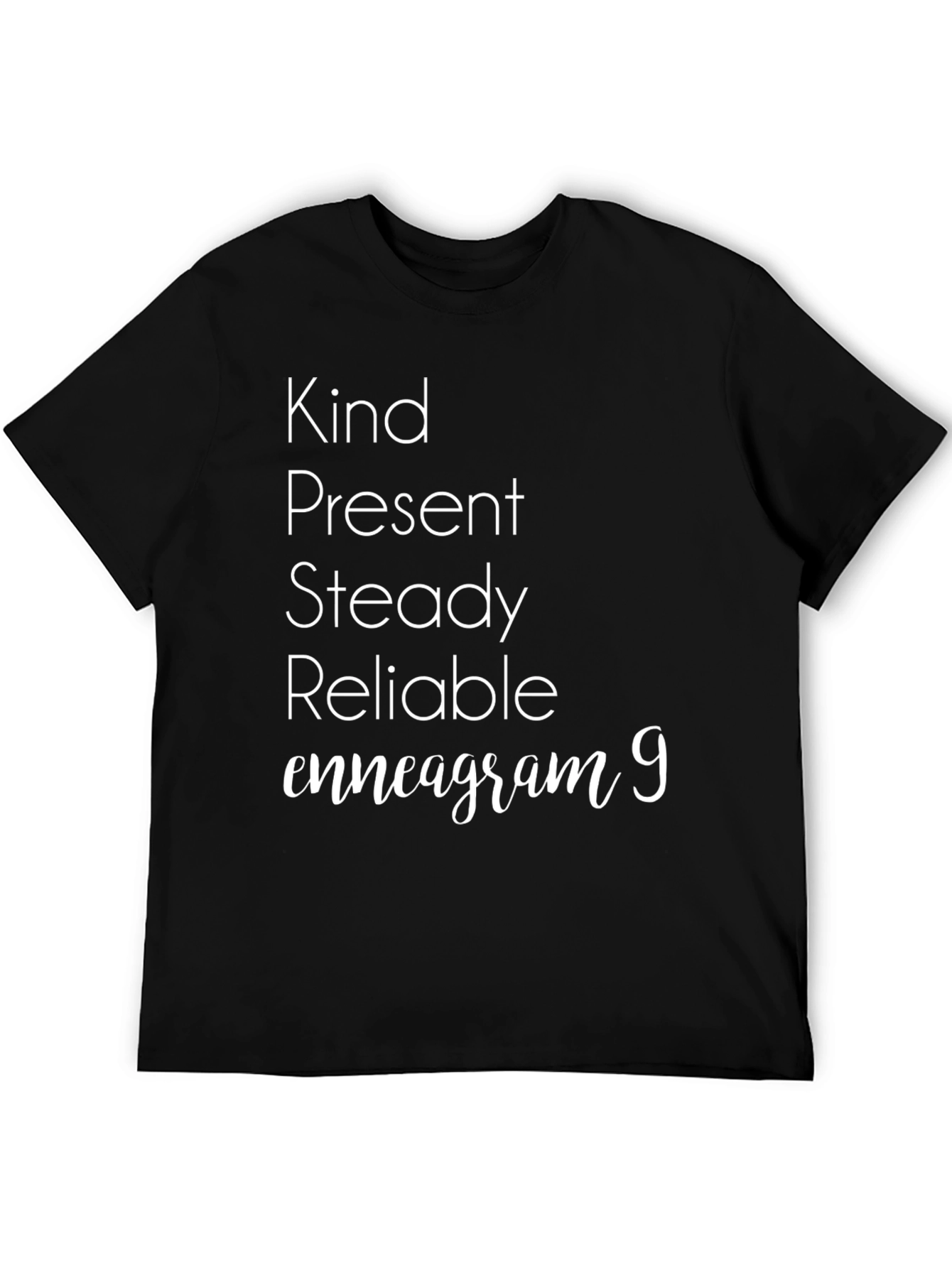 Kind Present Enneagram 9 Black Tee
