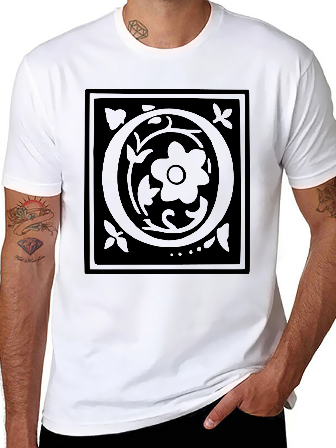 Floral Black T-Shirt - Stylish Graphic Tee