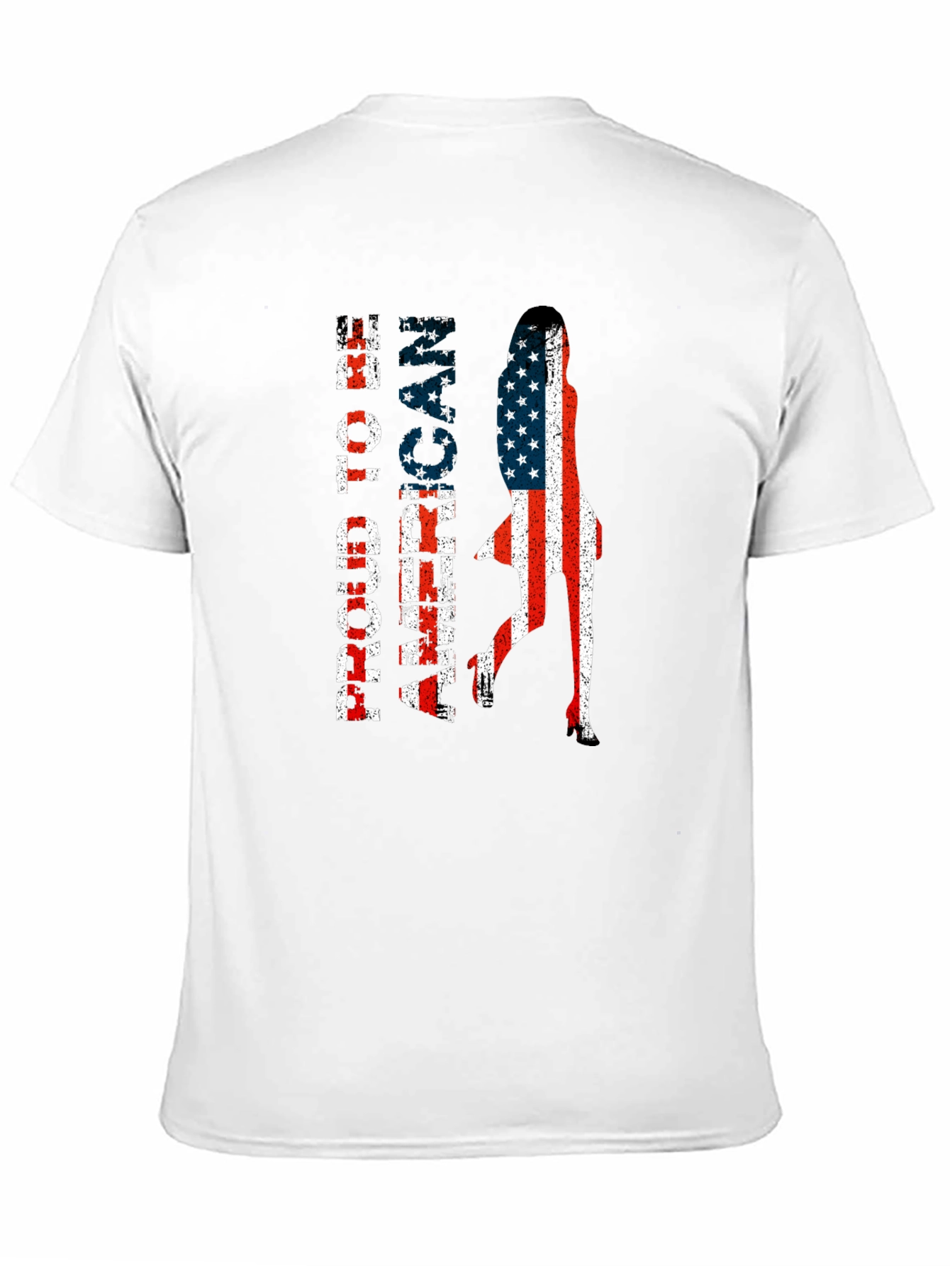 Patriotic American Woman Flag Graphic Tee