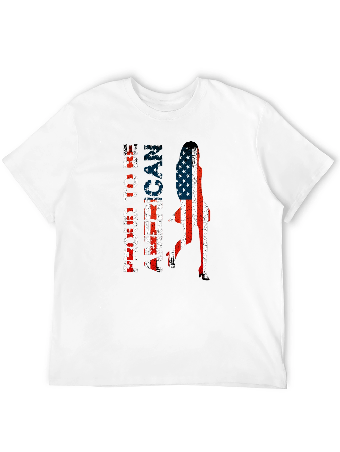 Patriotic American Woman Flag Graphic Tee