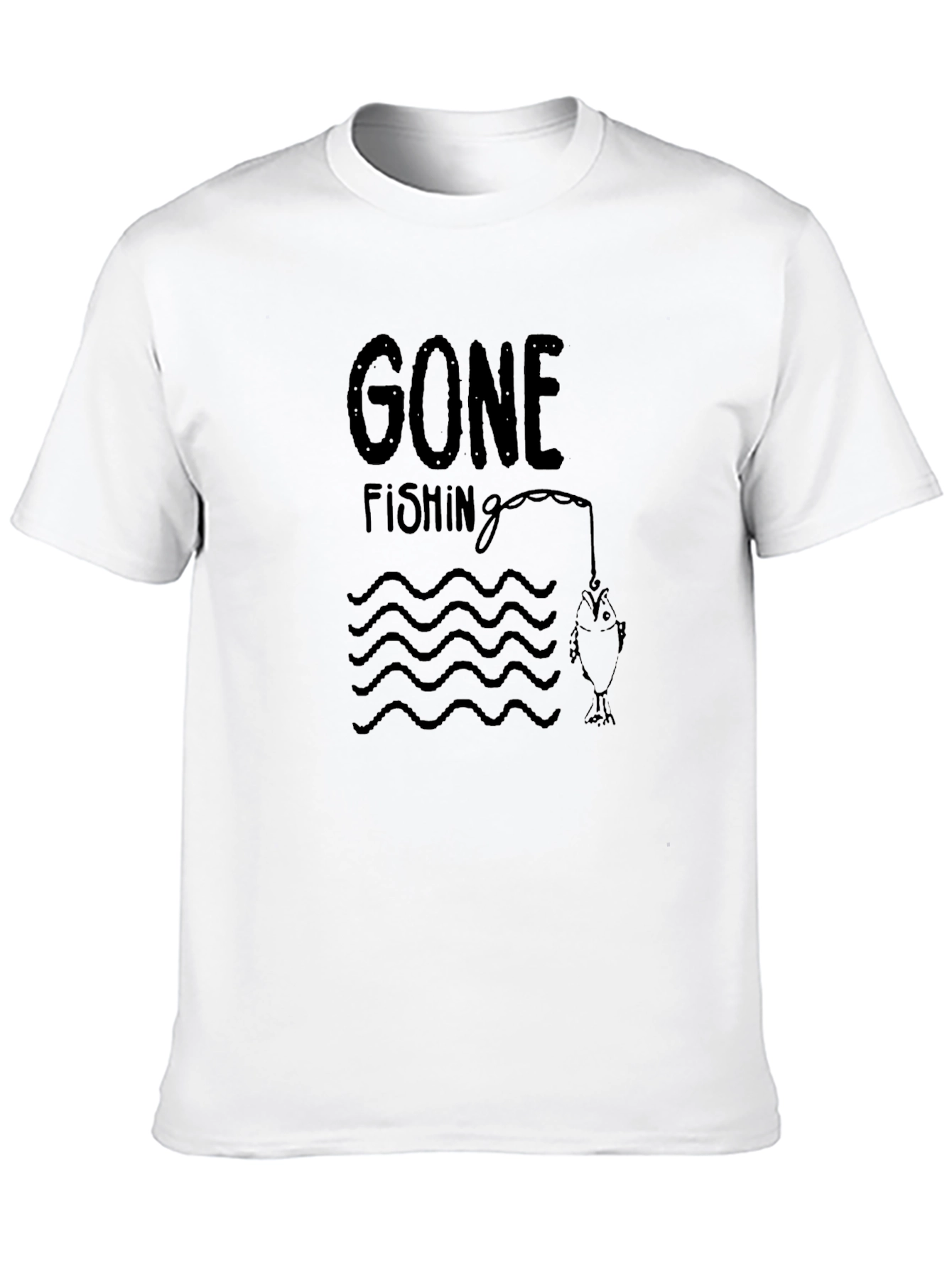 Gone Fishing Graphic Tee - Mens Black T-Shirt