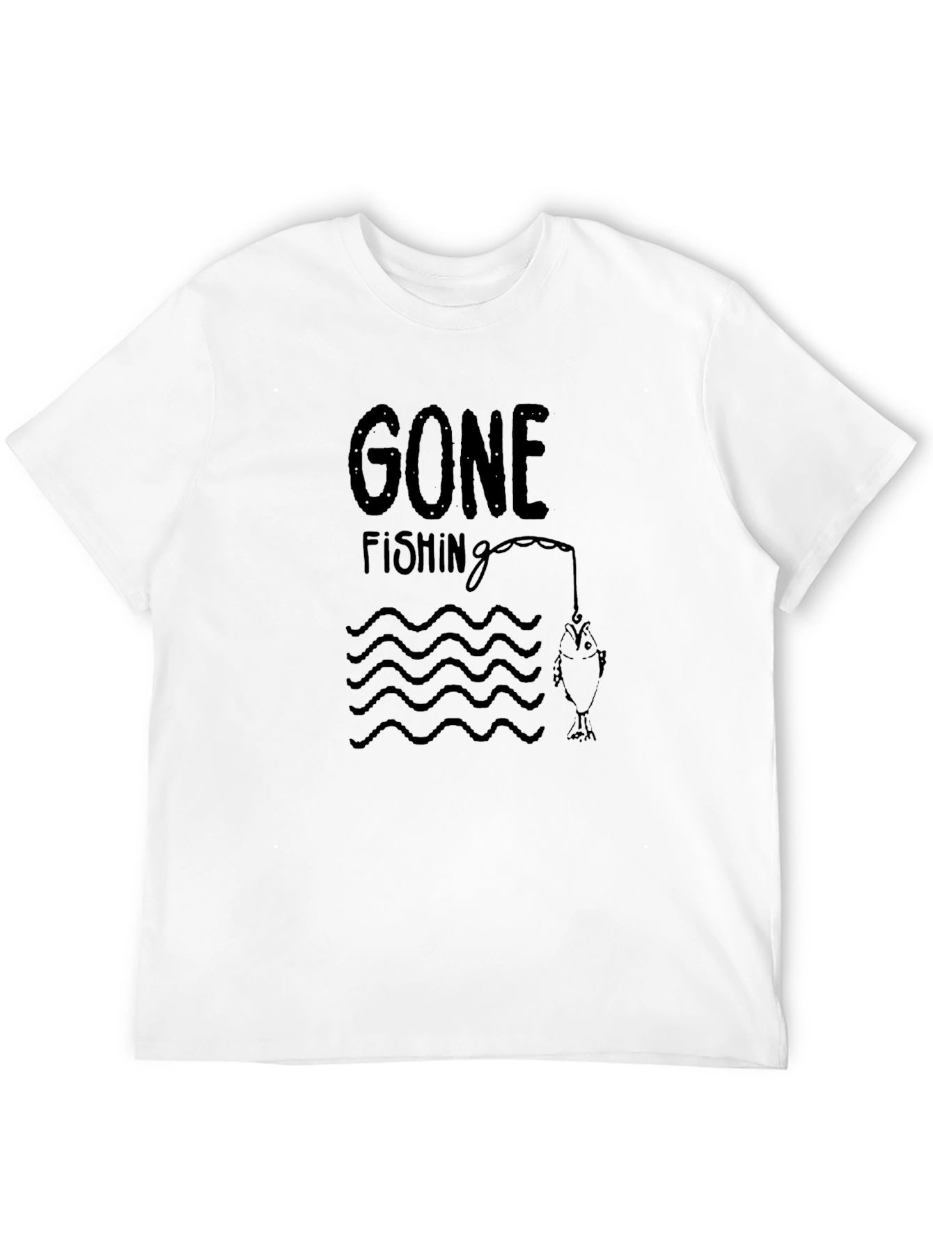 Gone Fishing Graphic Tee - Mens Black T-Shirt