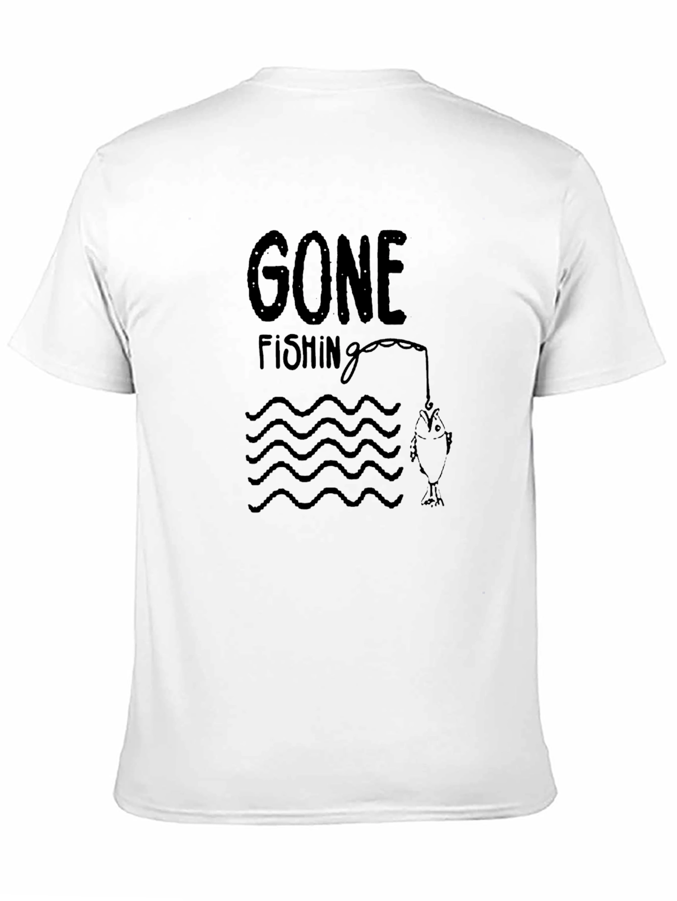 Gone Fishing Graphic Tee - Mens Black T-Shirt