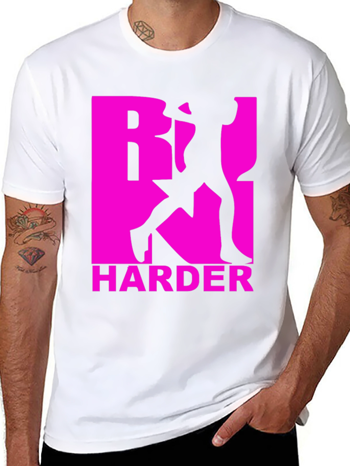 Work Harder T-Shirt: Pink Graphic Tee