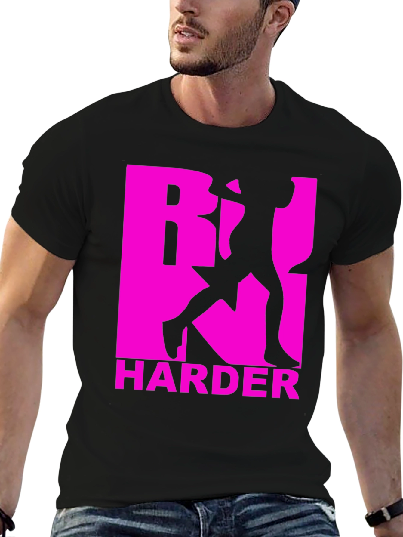 Work Harder T-Shirt: Pink Graphic Tee
