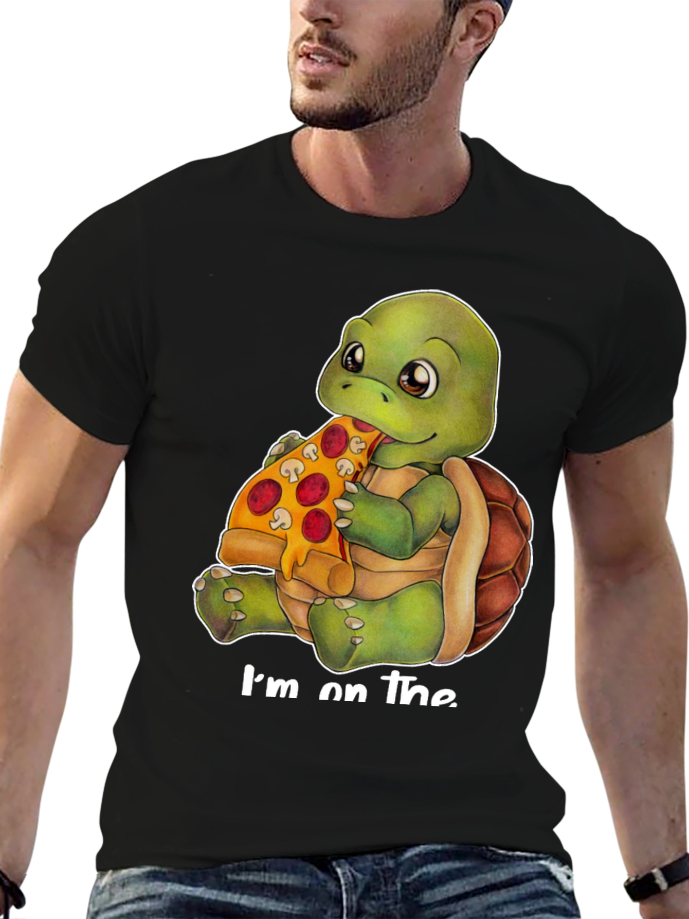 Turtle Pizza Black T-Shirt