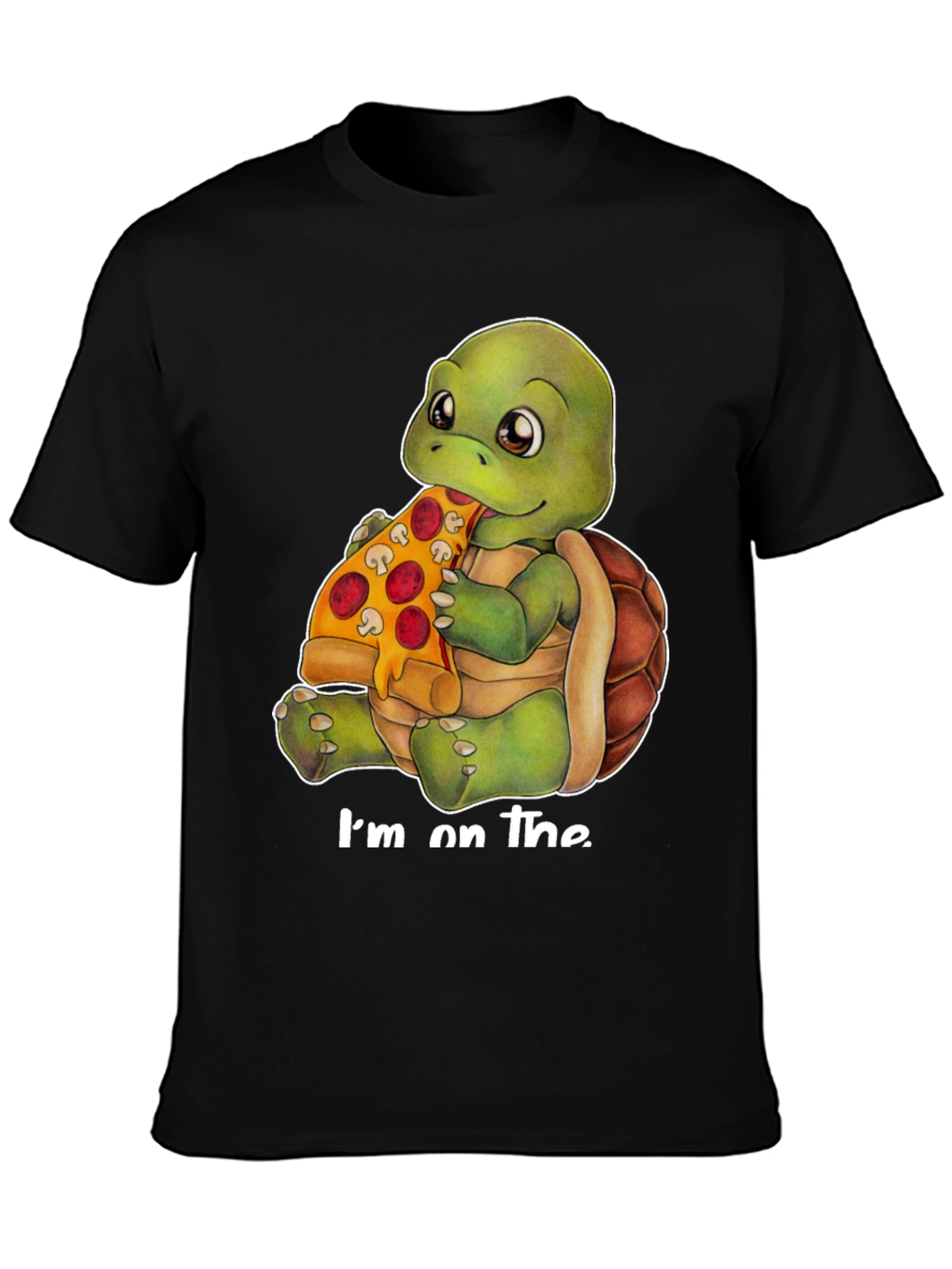 Turtle Pizza Black T-Shirt