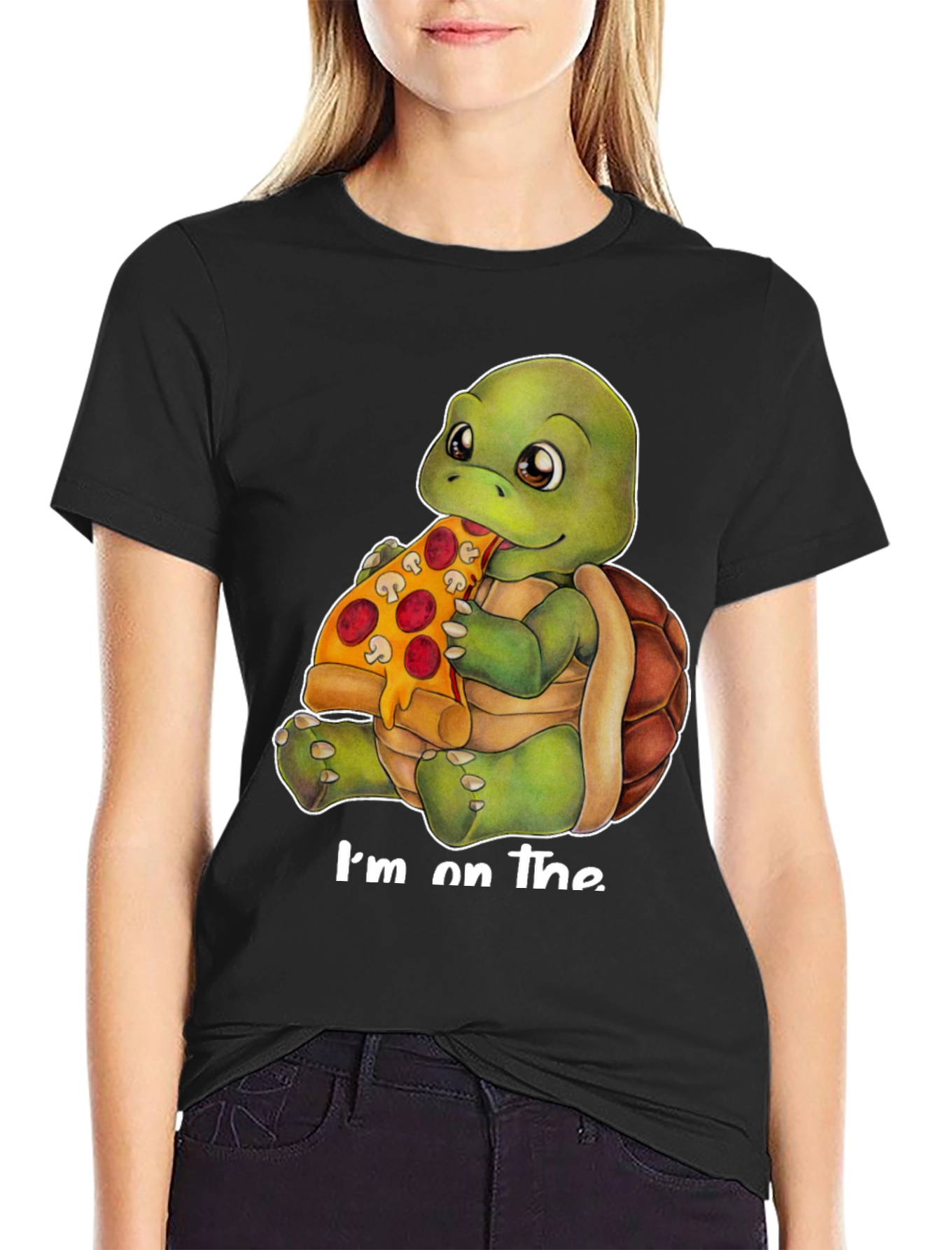 Turtle Pizza Black T-Shirt