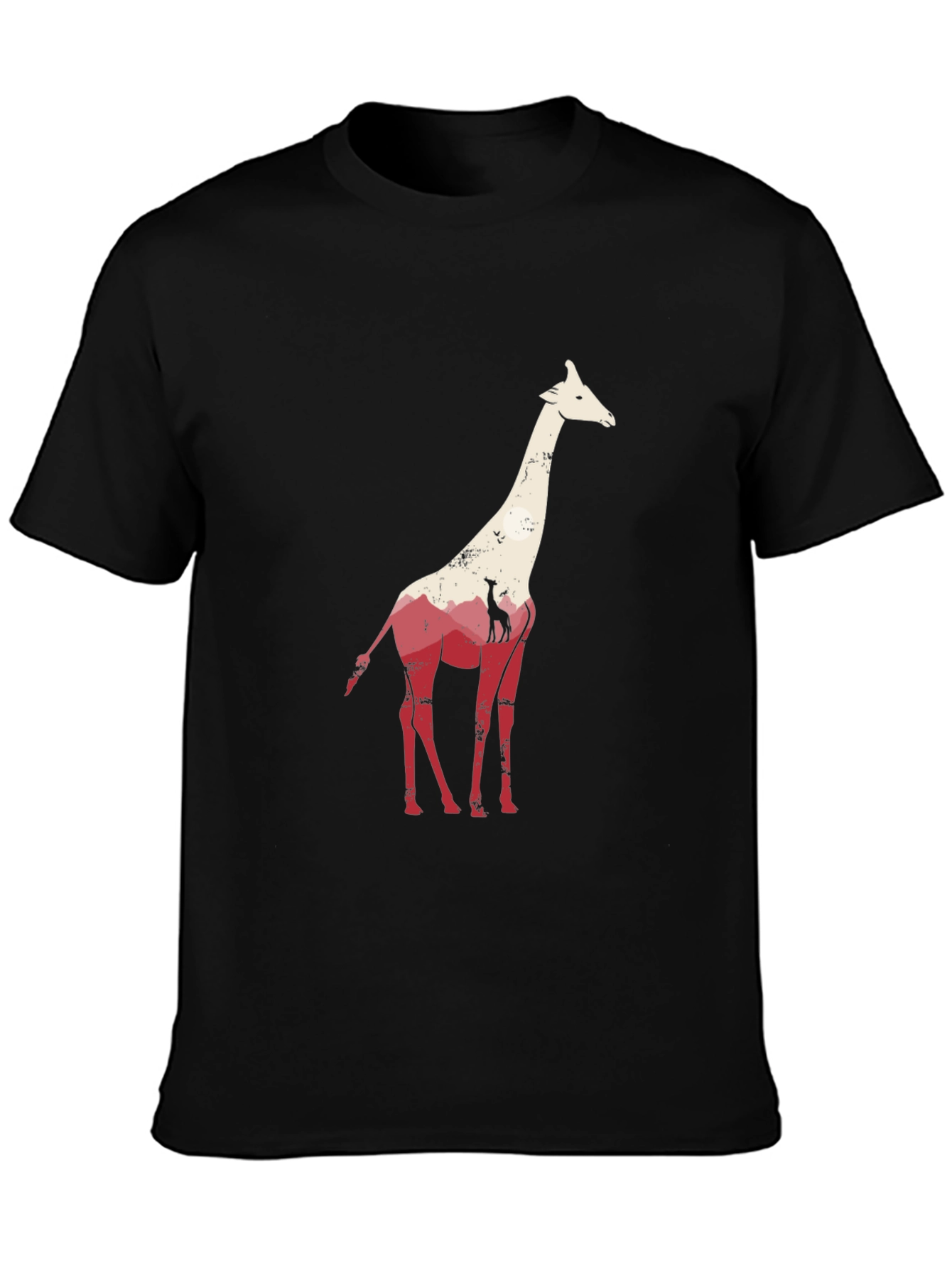 Giraffe Graphic Tee - Unique Animal Silhouette T-Shirt