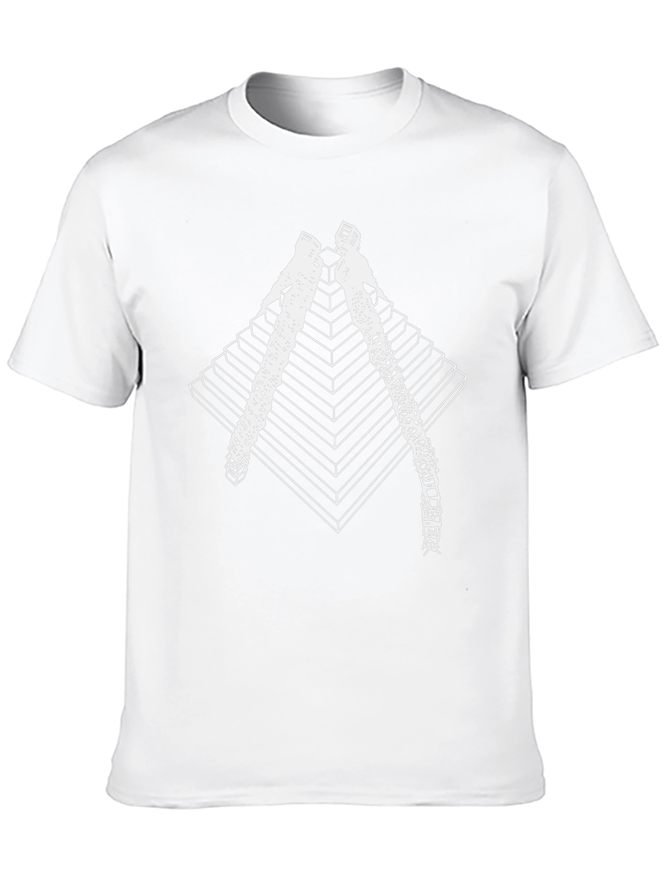 Geometric Pyramid Climber Graphic Tee - Black