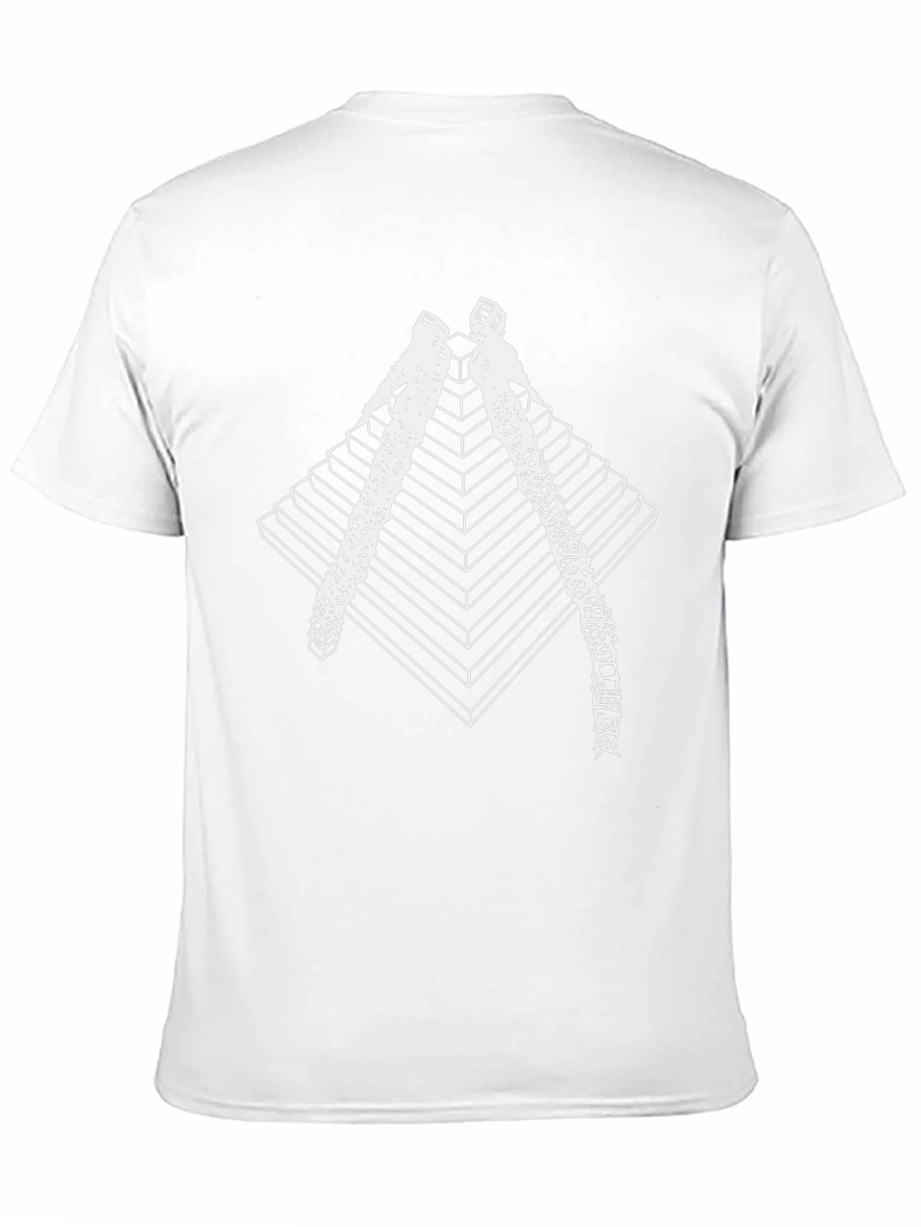 Geometric Pyramid Climber Graphic Tee - Black