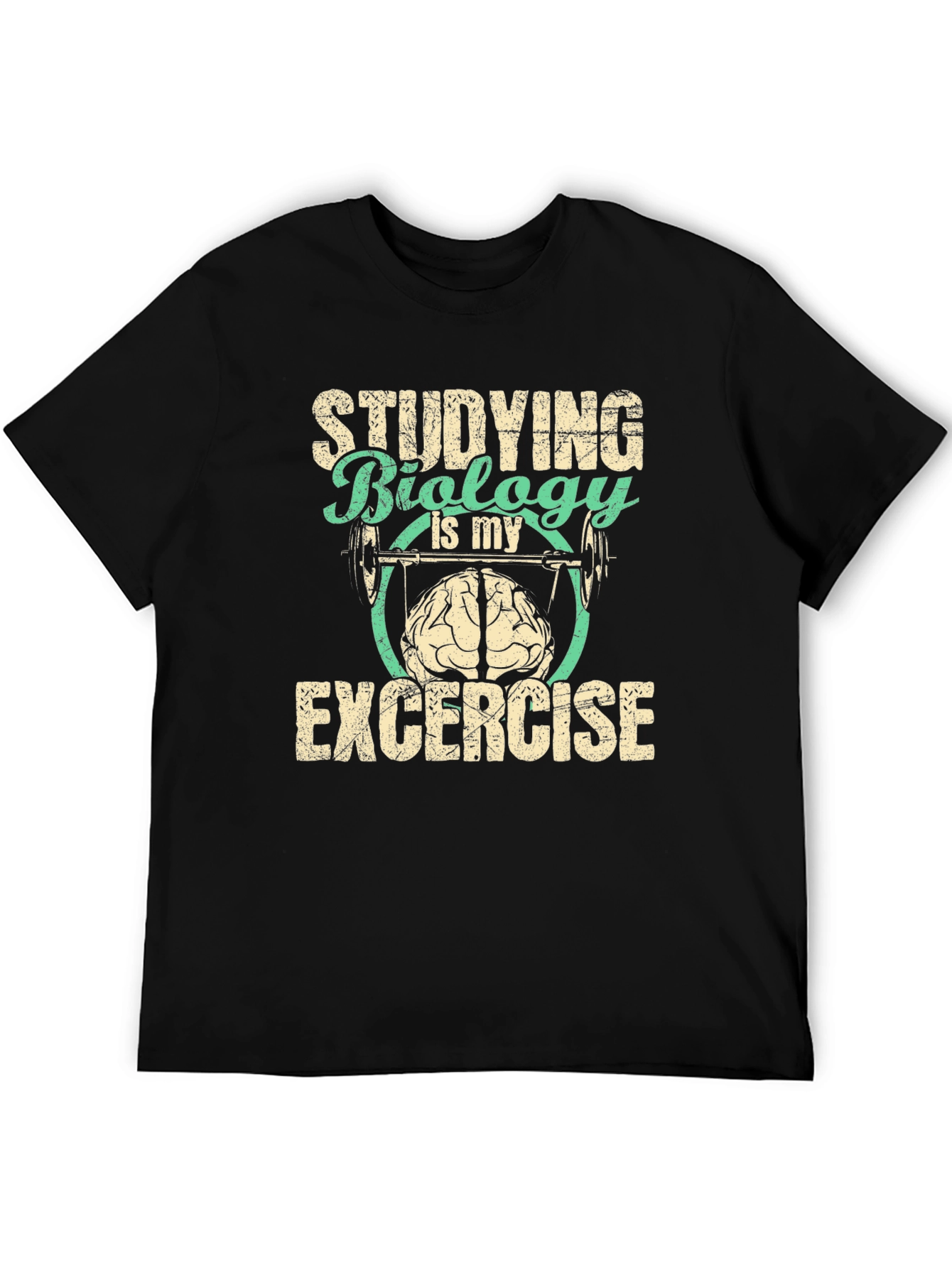 Biology Exercise T-Shirt - Study Brain Powerlift Tee