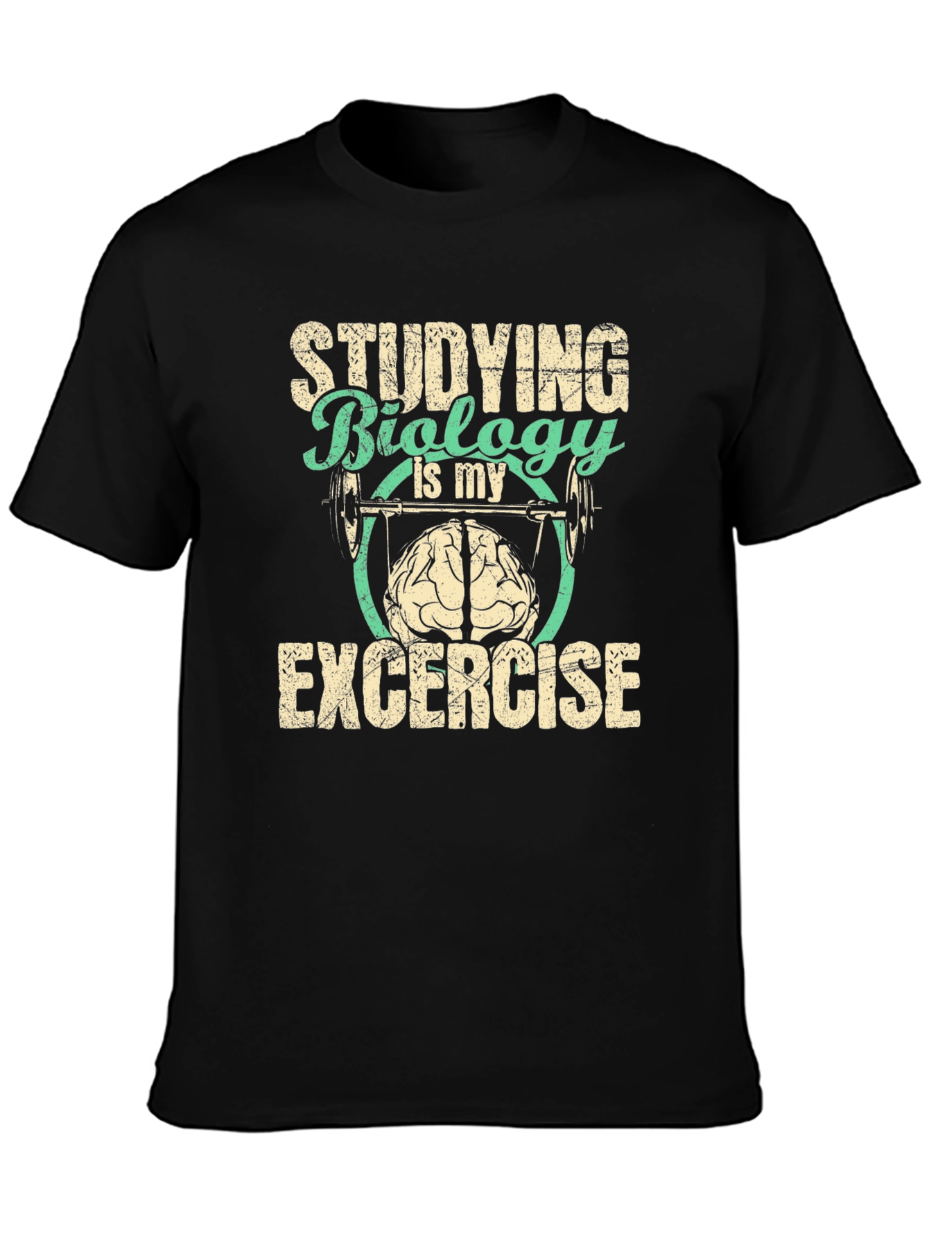 Biology Exercise T-Shirt - Study Brain Powerlift Tee