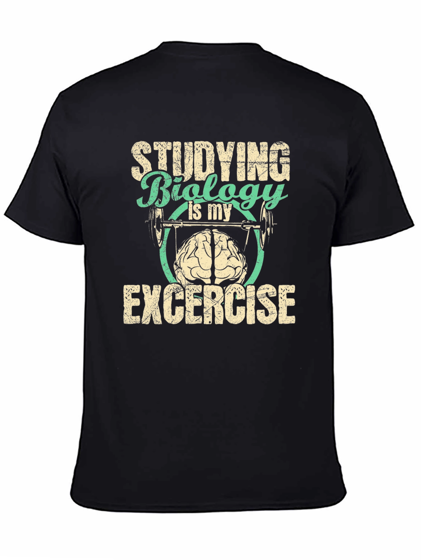 Biology Exercise T-Shirt - Study Brain Powerlift Tee
