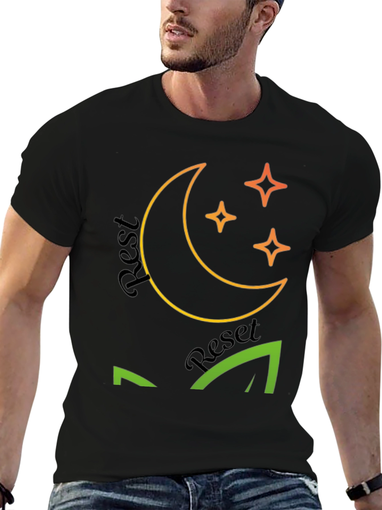 Rest Reset Black Graphic Tee