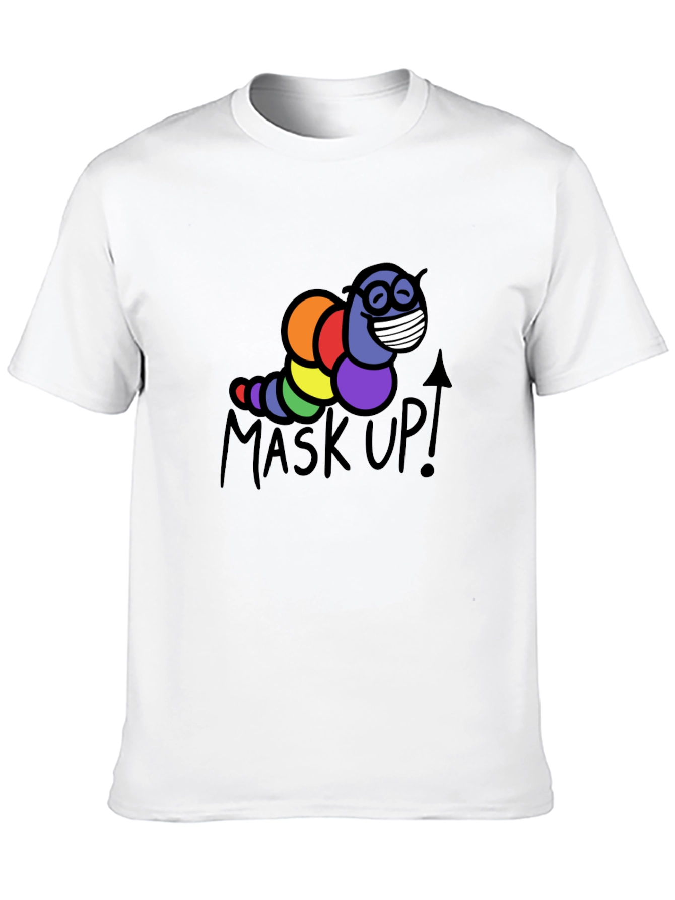 Mask Up! Rainbow Worm T-Shirt