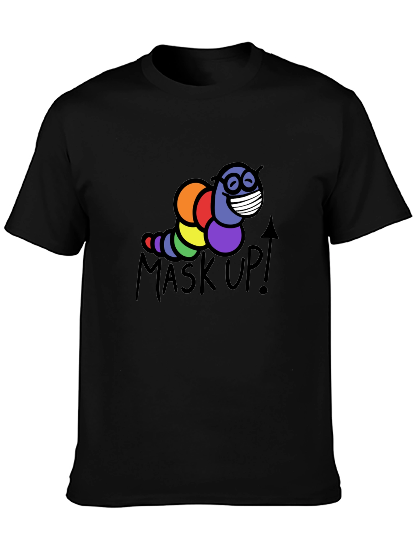 Mask Up! Rainbow Worm T-Shirt