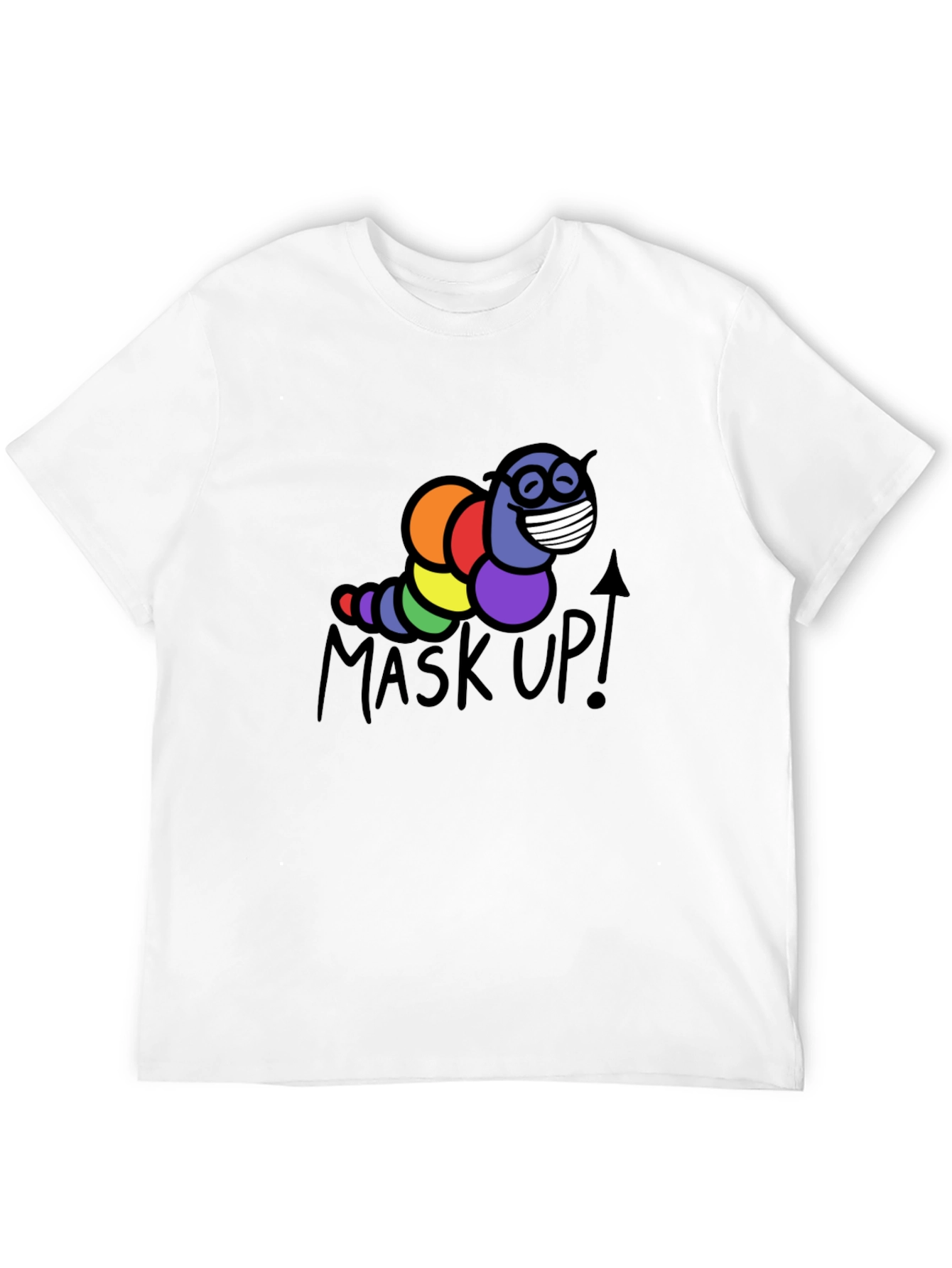 Mask Up! Rainbow Worm T-Shirt
