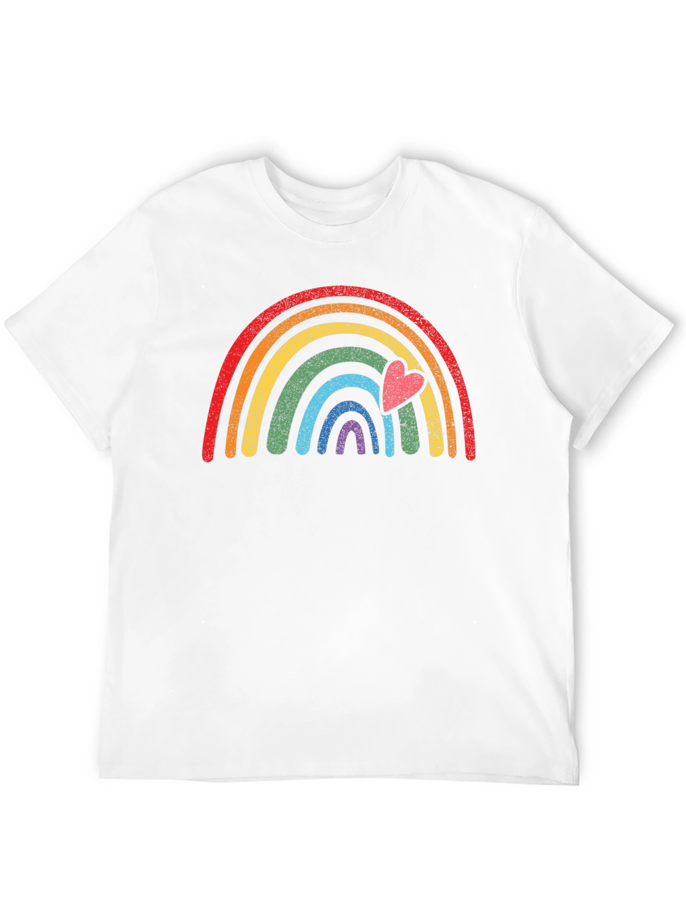 Rainbow Heart Graphic Tee - Black
