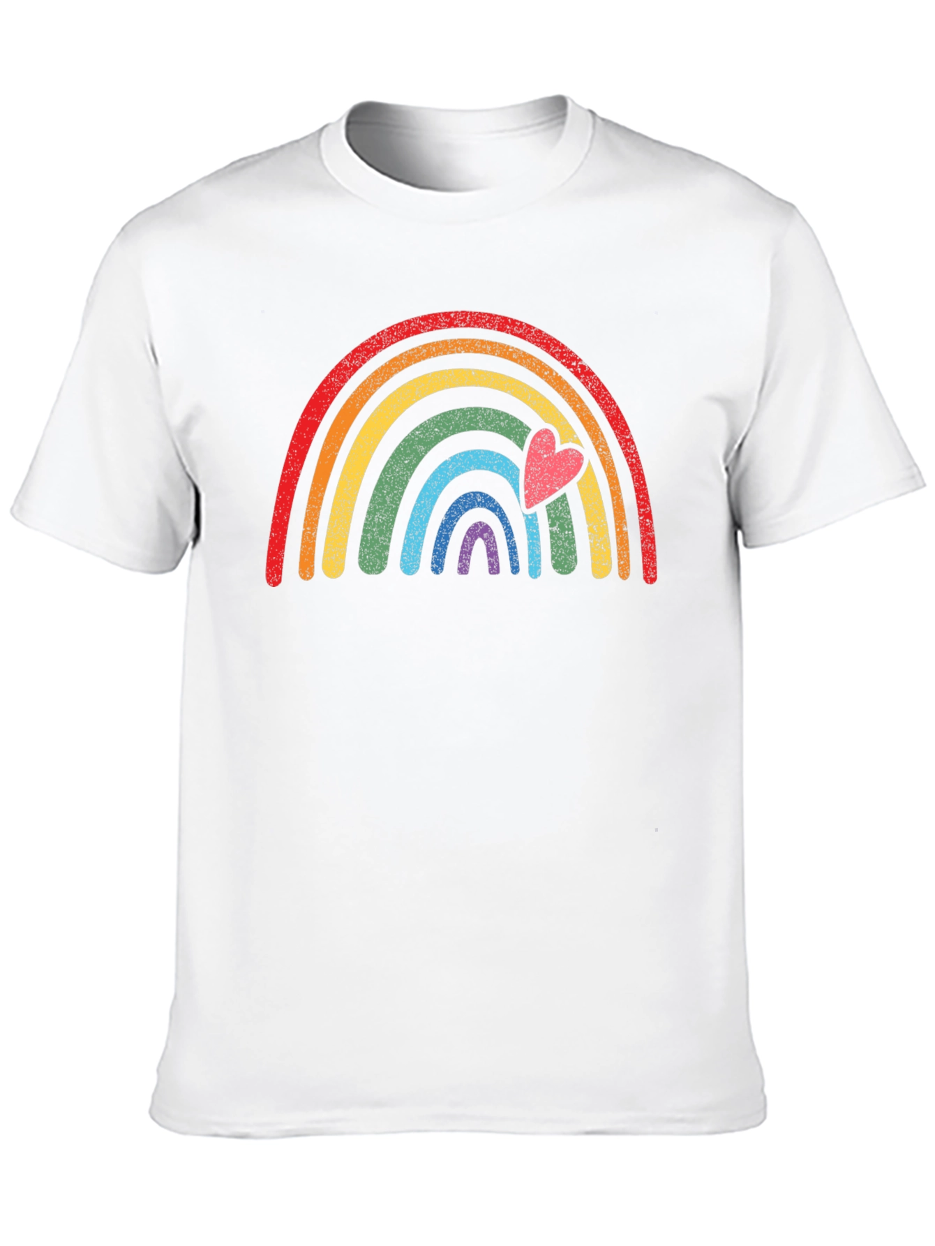 Rainbow Heart Graphic Tee - Black