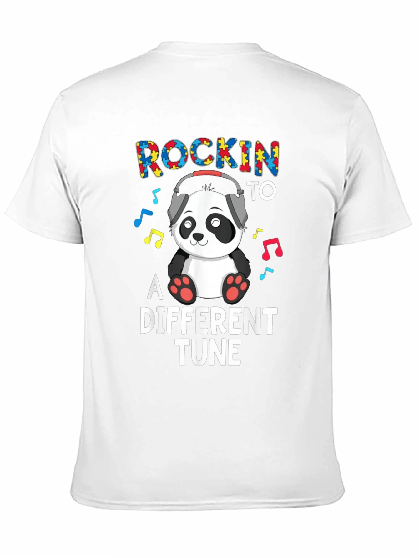 Rockin to a Different Tune Autism Awareness Panda T-Shirt