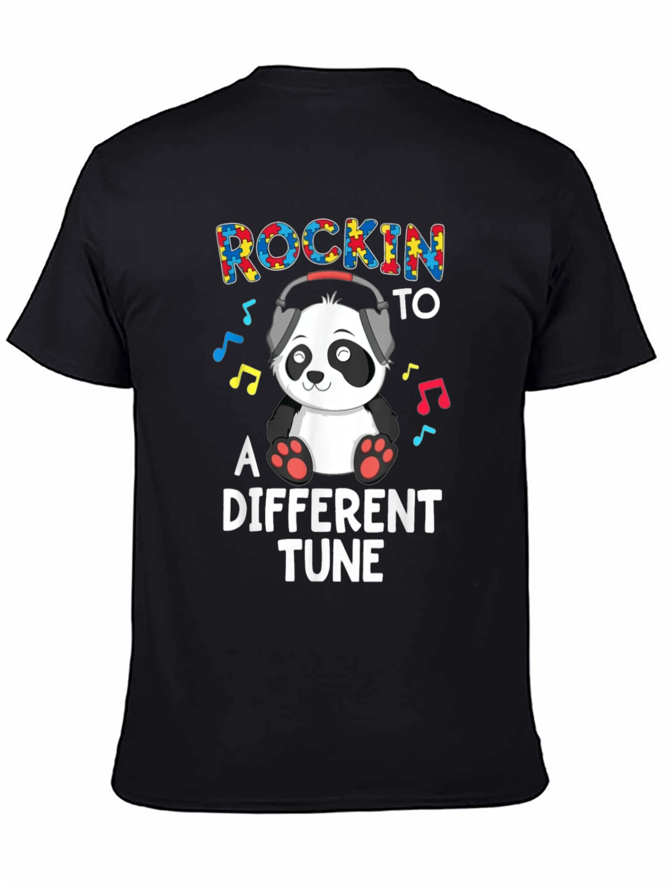 Rockin to a Different Tune Autism Awareness Panda T-Shirt