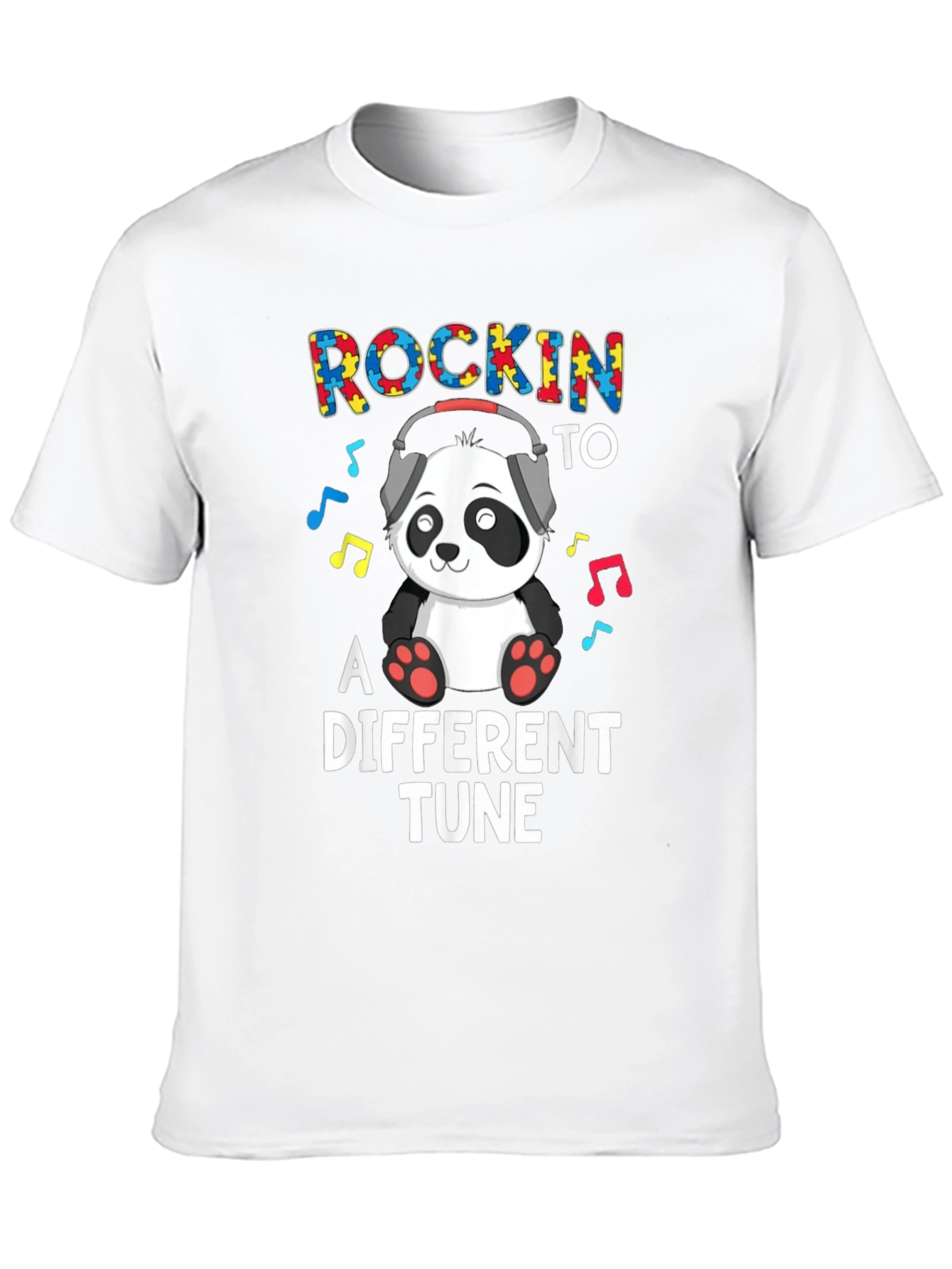 Rockin to a Different Tune Autism Awareness Panda T-Shirt