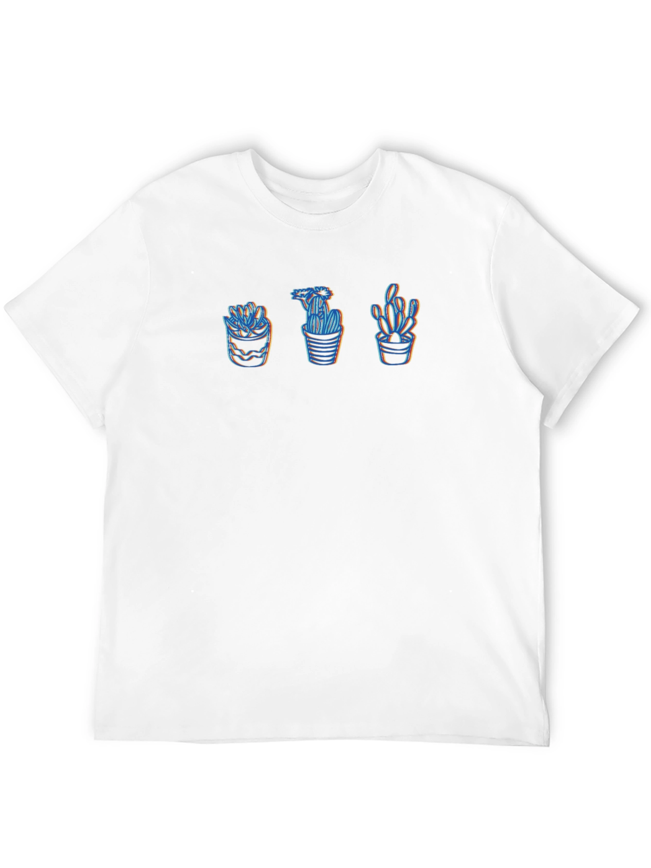 Neon Cactus Print Black T-Shirt