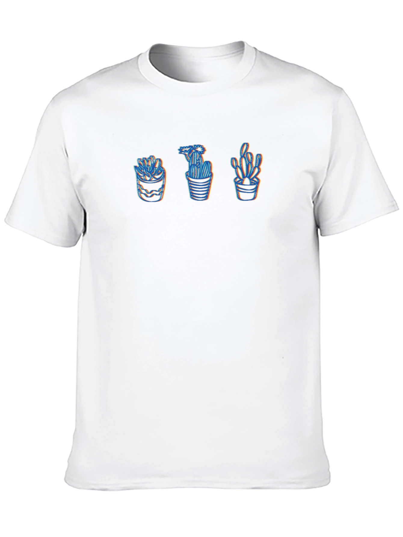 Neon Cactus Print Black T-Shirt
