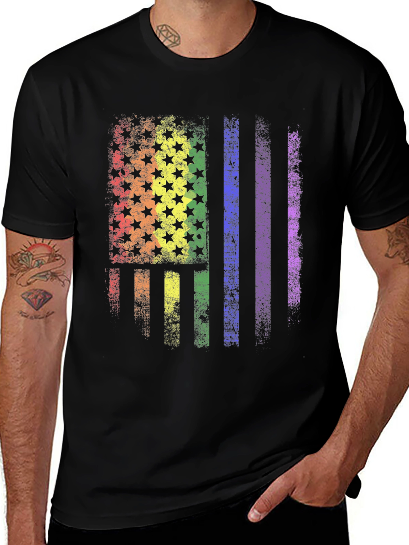 LGBT Pride American Flag Graphic T-Shirt
